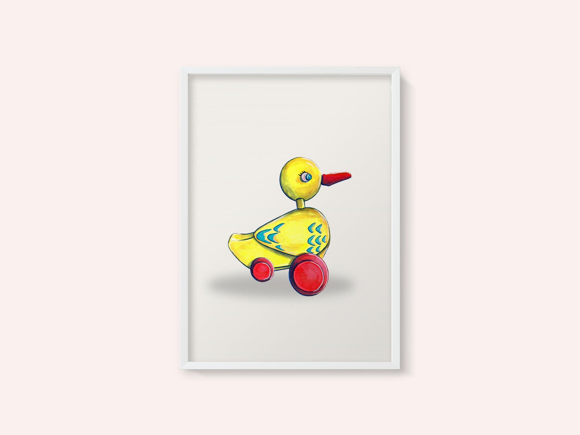 Pull Along Duck Retro Toy By Renee Machan