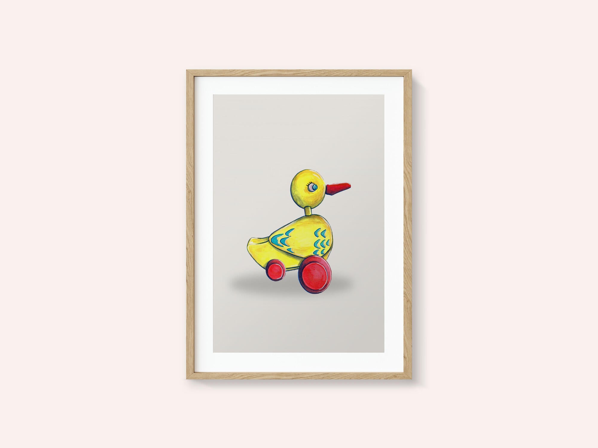 Pull Along Duck Retro Toy By Renee Machan