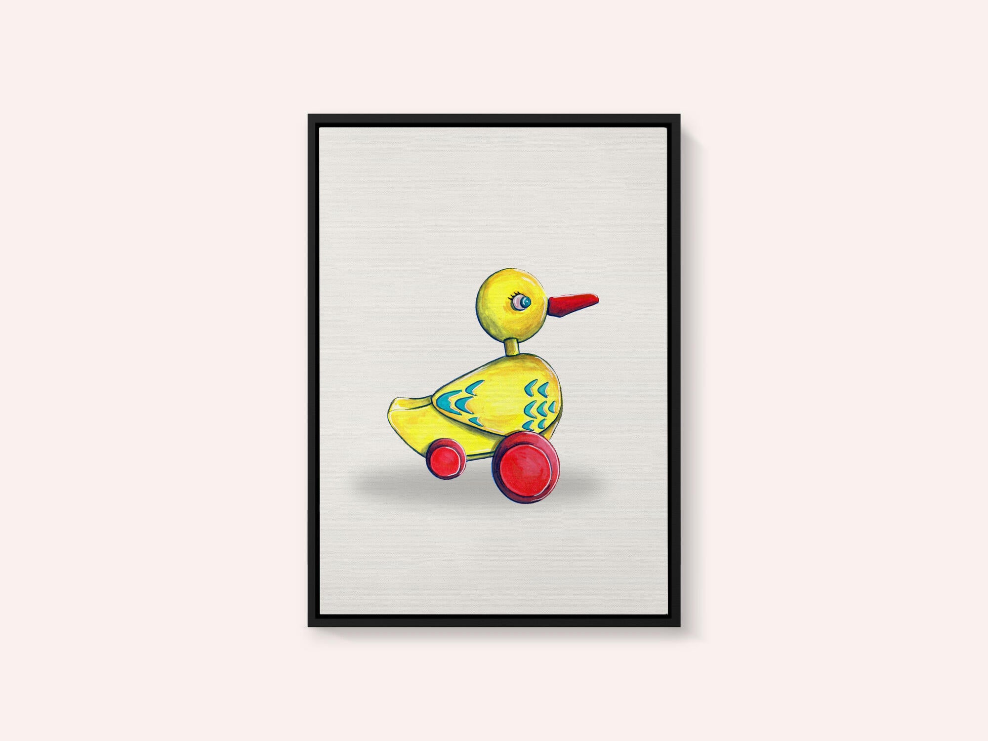 Pull Along Duck Retro Toy By Renee Machan