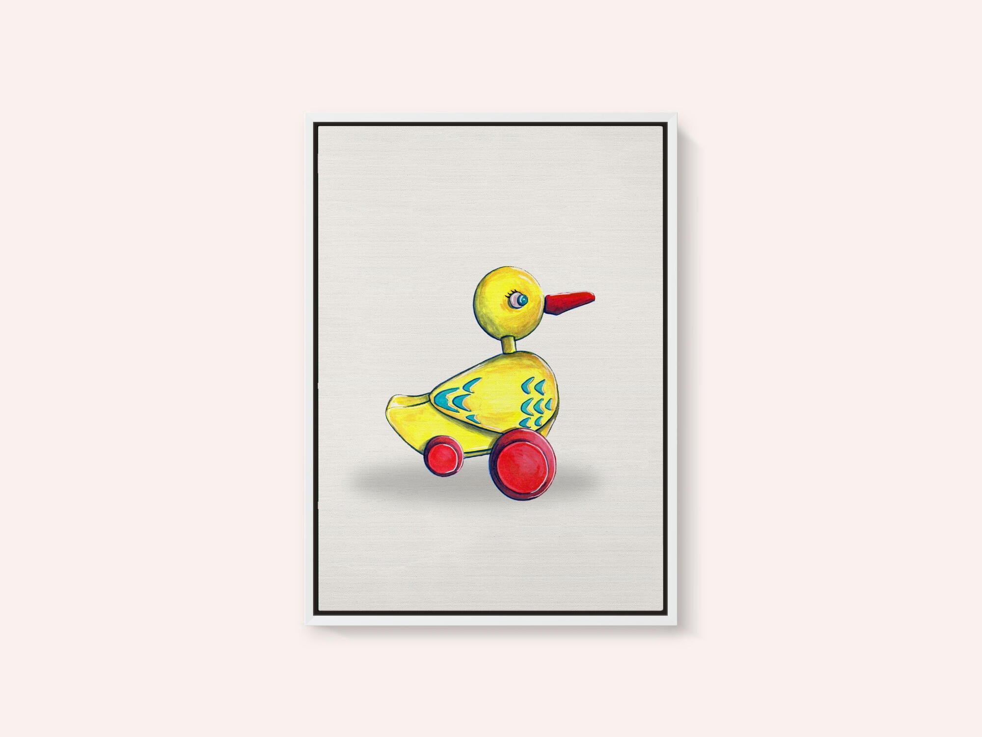 Pull Along Duck Retro Toy By Renee Machan