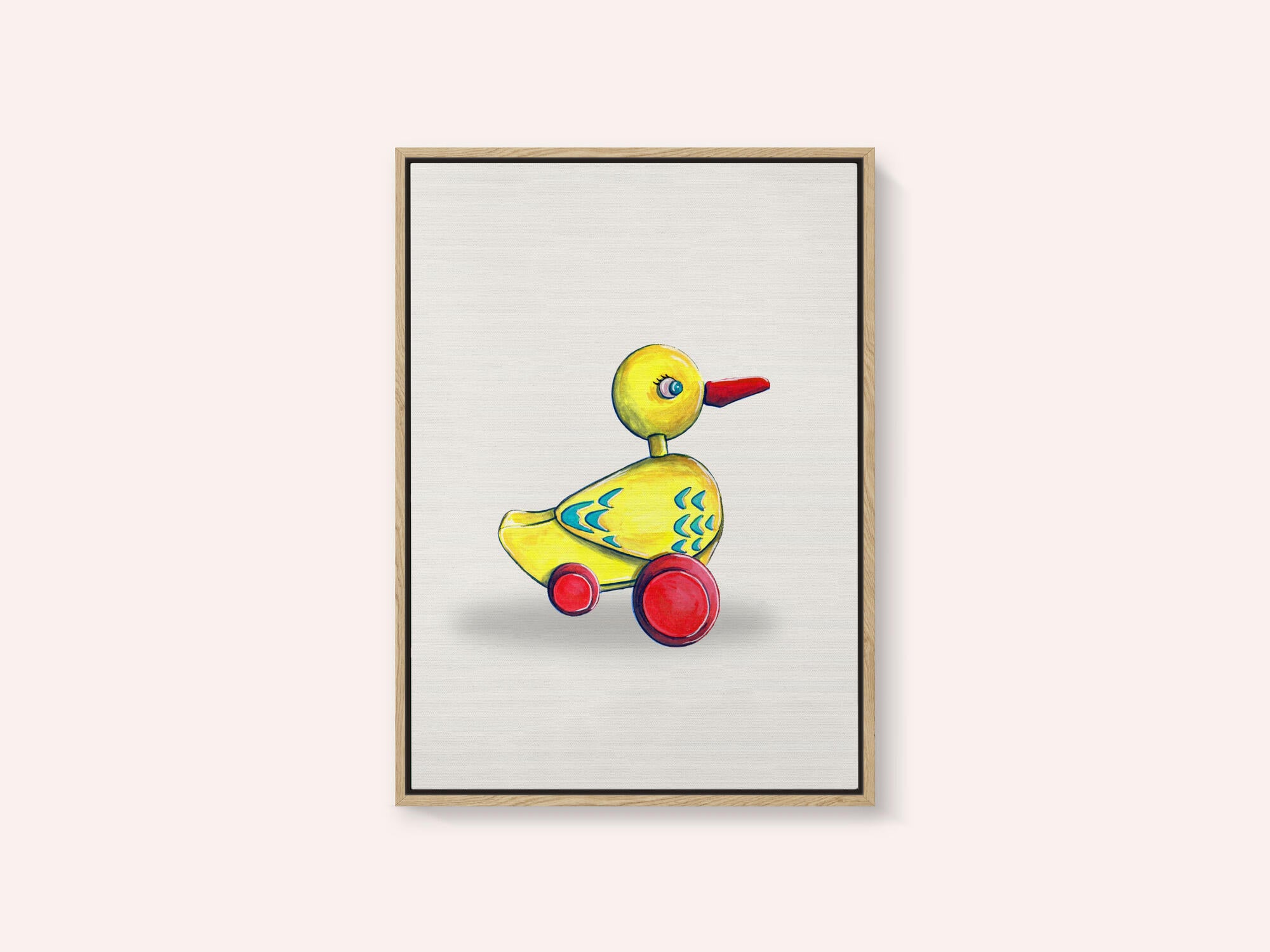 Pull Along Duck Retro Toy By Renee Machan