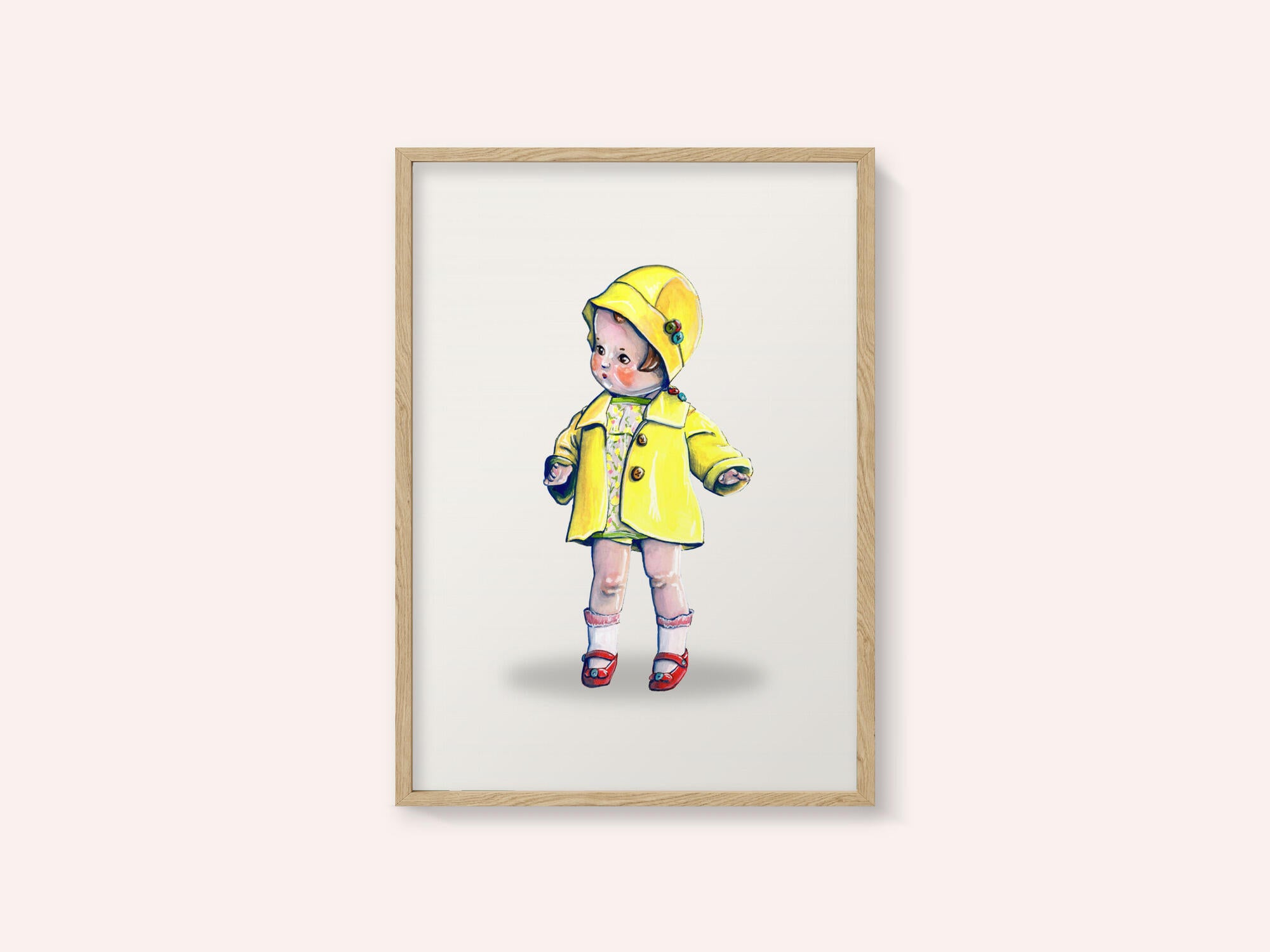 Baby Doll In Rain Jacket Retro Toy By Renee Machan