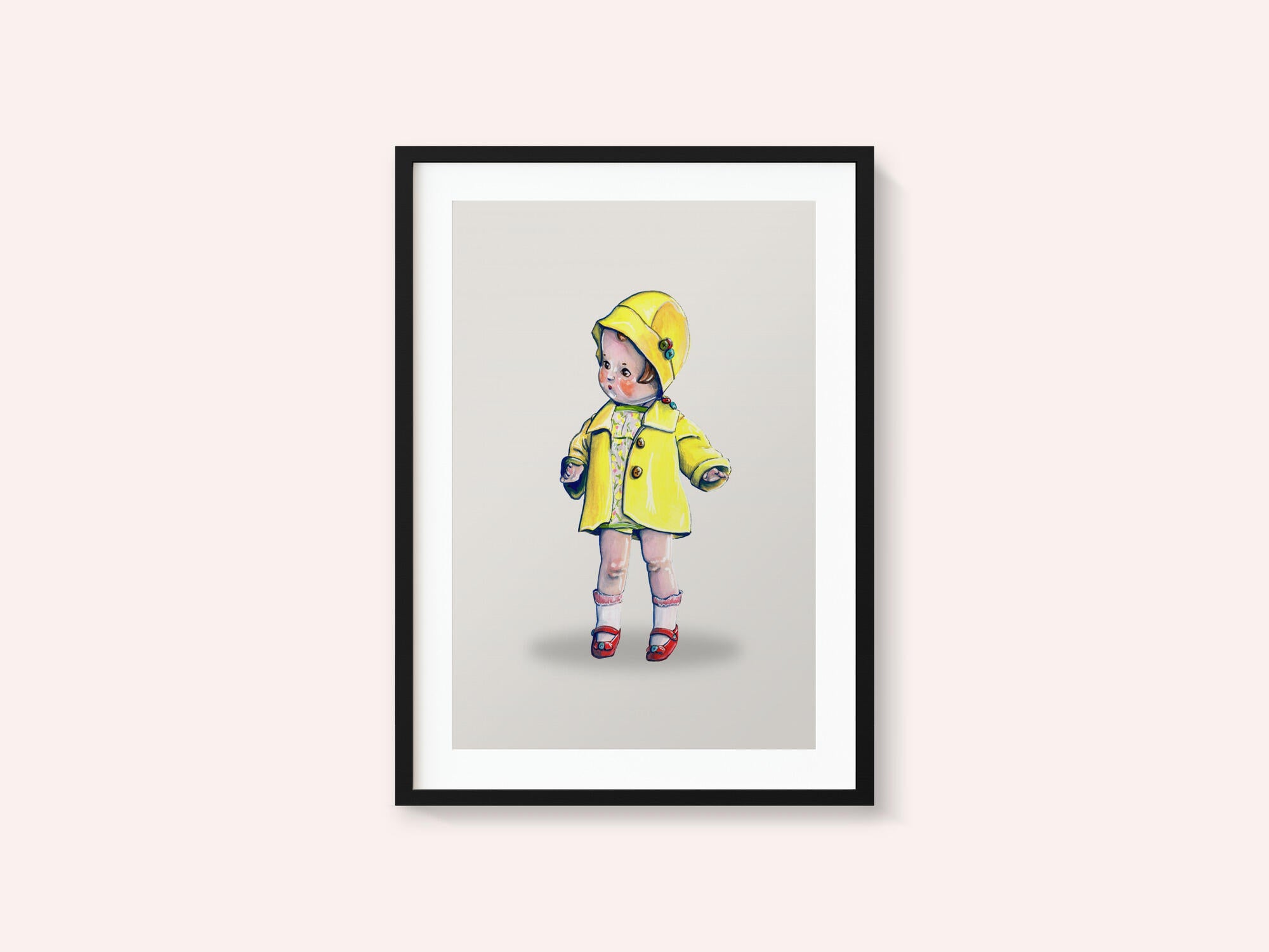 Baby Doll In Rain Jacket Retro Toy By Renee Machan
