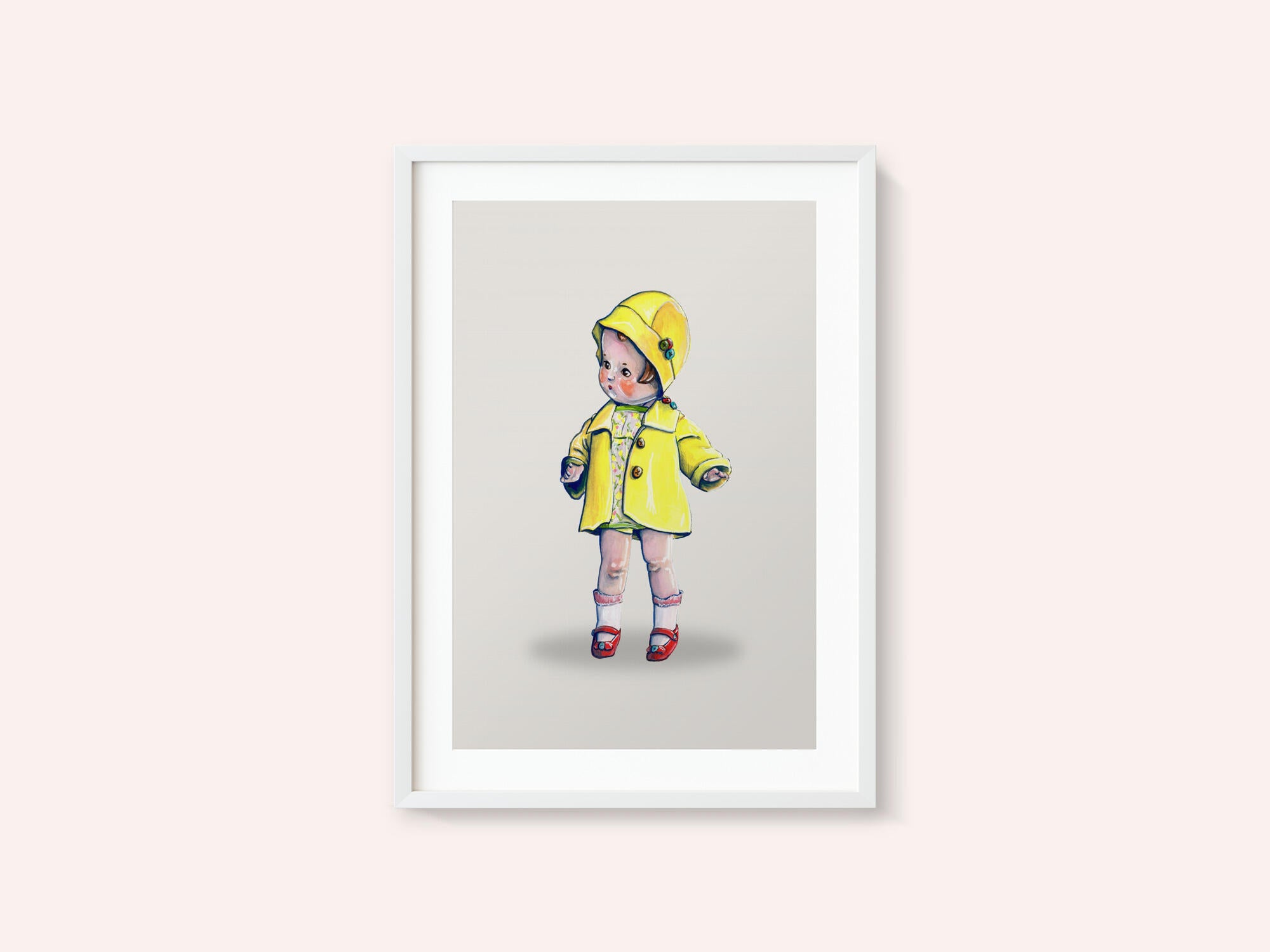Baby Doll In Rain Jacket Retro Toy By Renee Machan