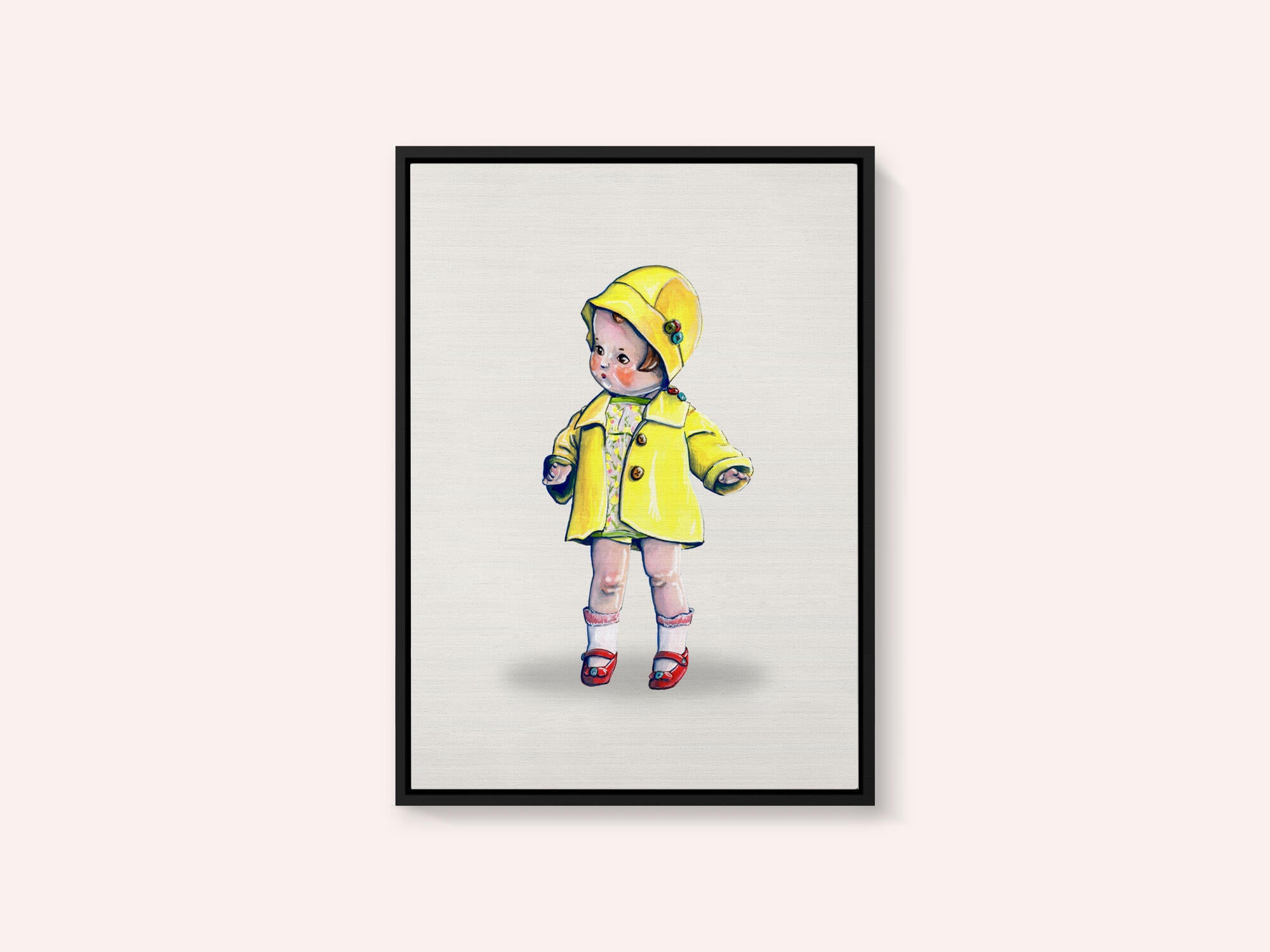 Baby Doll In Rain Jacket Retro Toy By Renee Machan