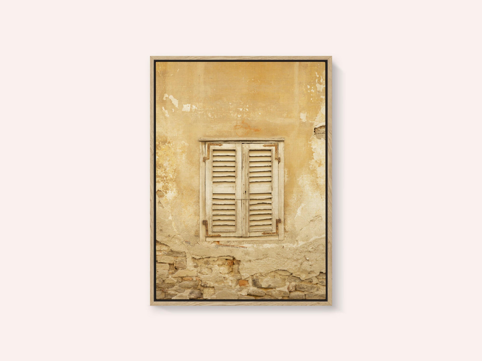 Old yellow shutters in Italy - mediterranean street and travel photography
