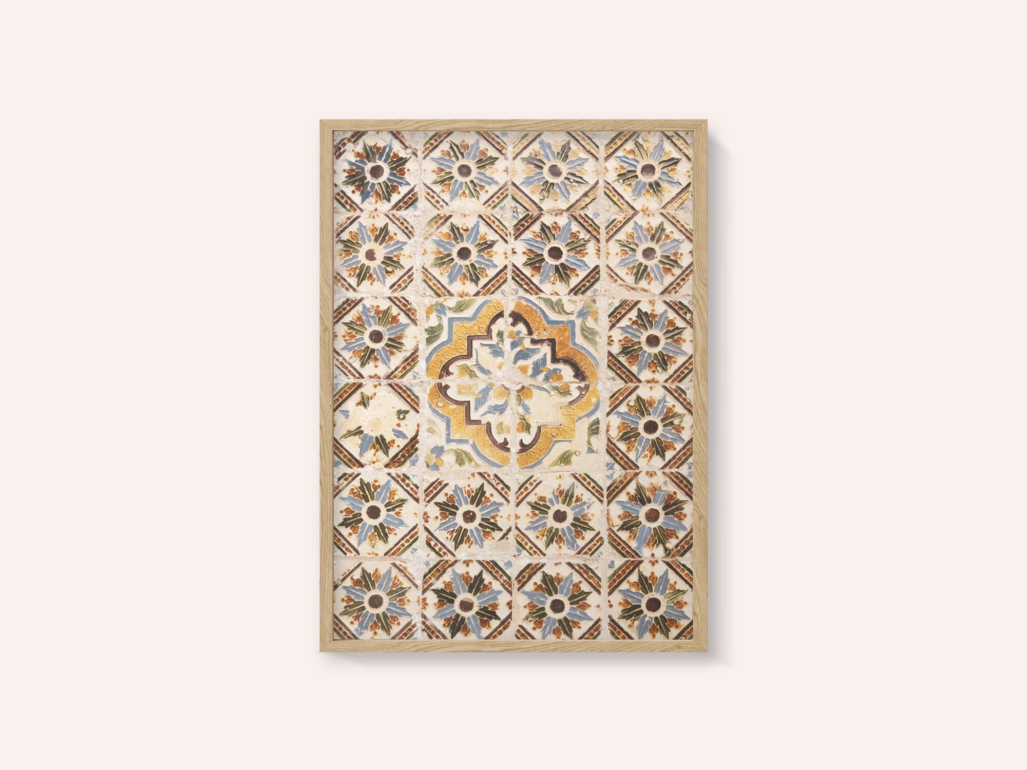 Traditional tile pattern in Lisbon, Portugal - summer street and travel photography
