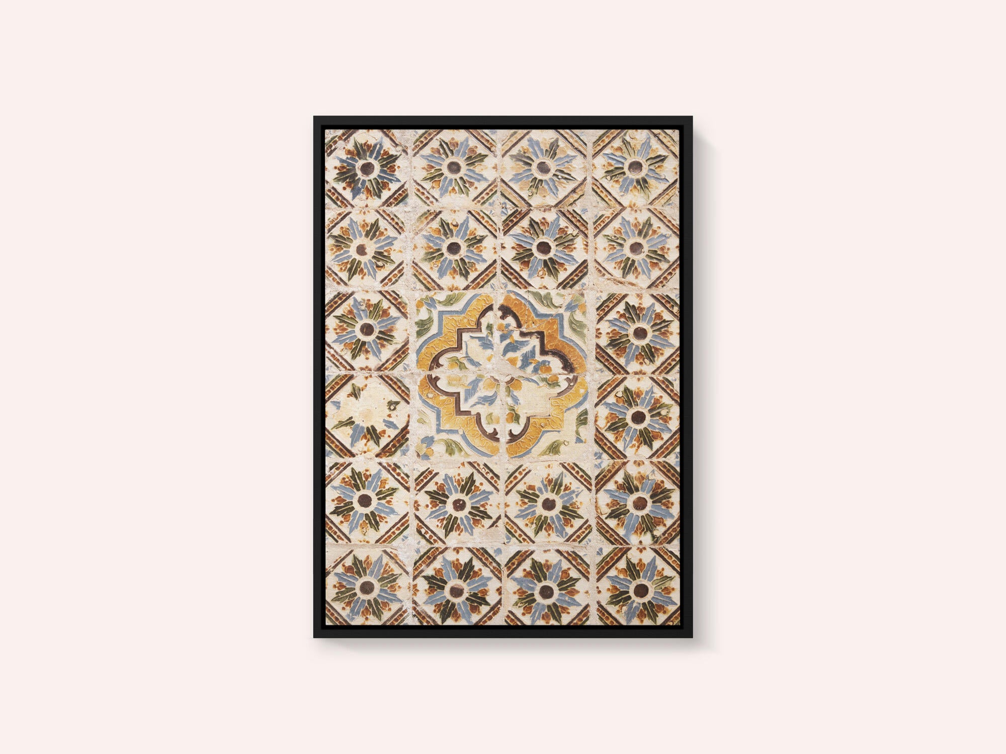 Traditional tile pattern in Lisbon, Portugal - summer street and travel photography
