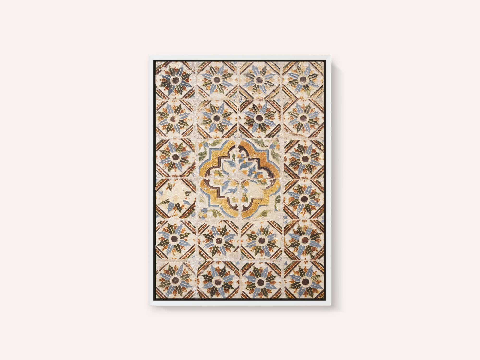 Traditional tile pattern in Lisbon, Portugal - summer street and travel photography
