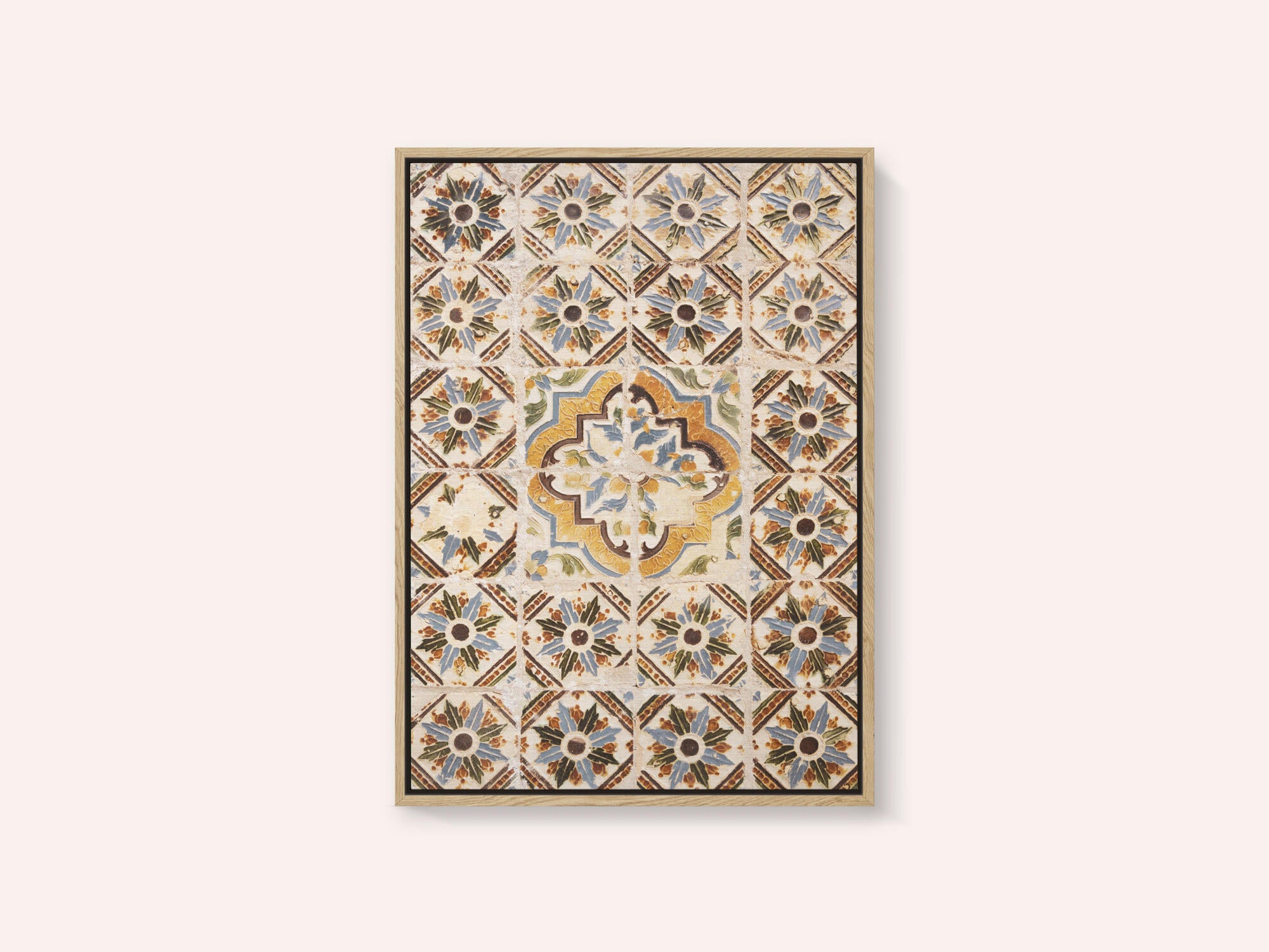 Traditional tile pattern in Lisbon, Portugal - summer street and travel photography
