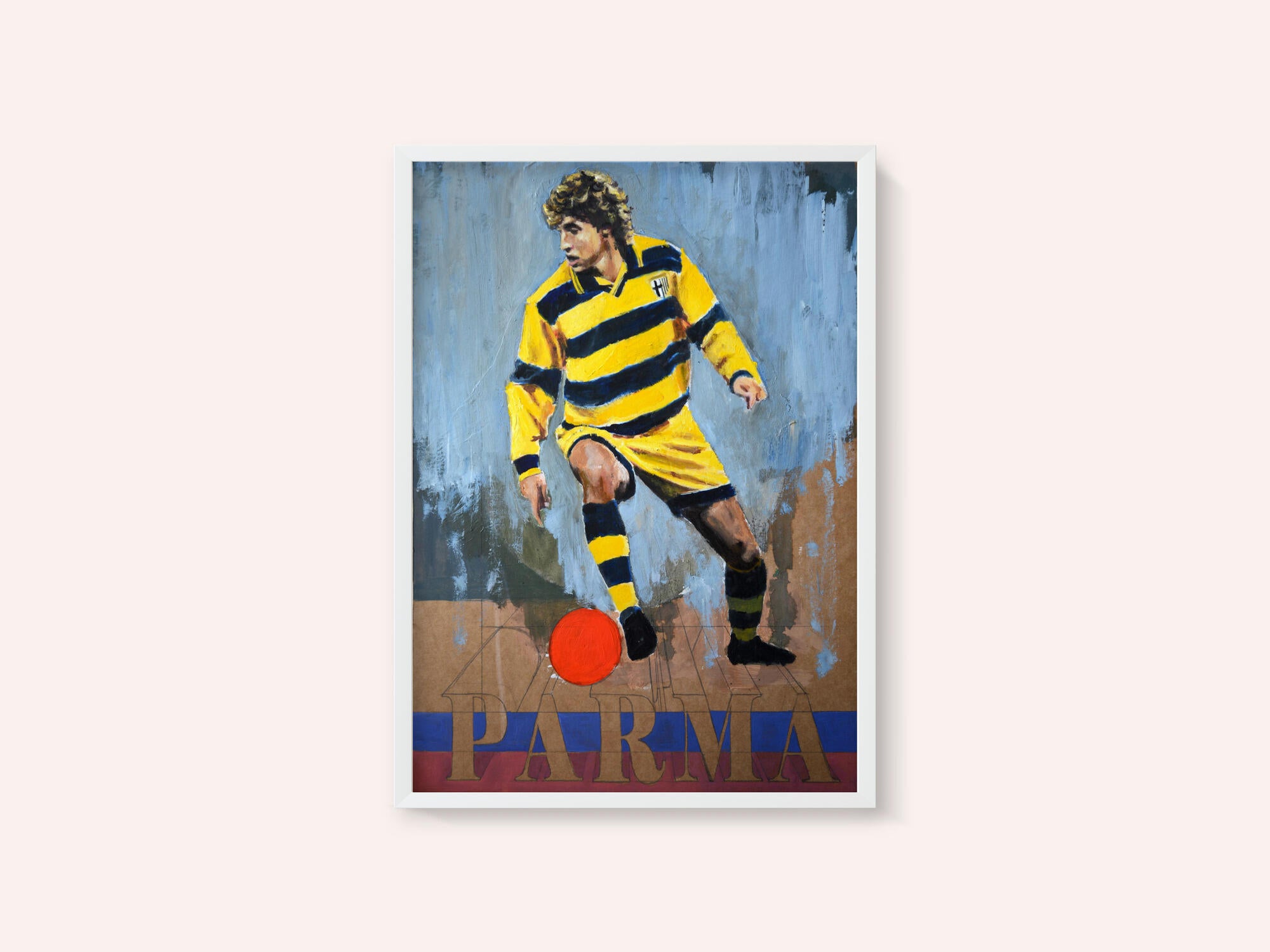 Yellow Striped Soccer Player
