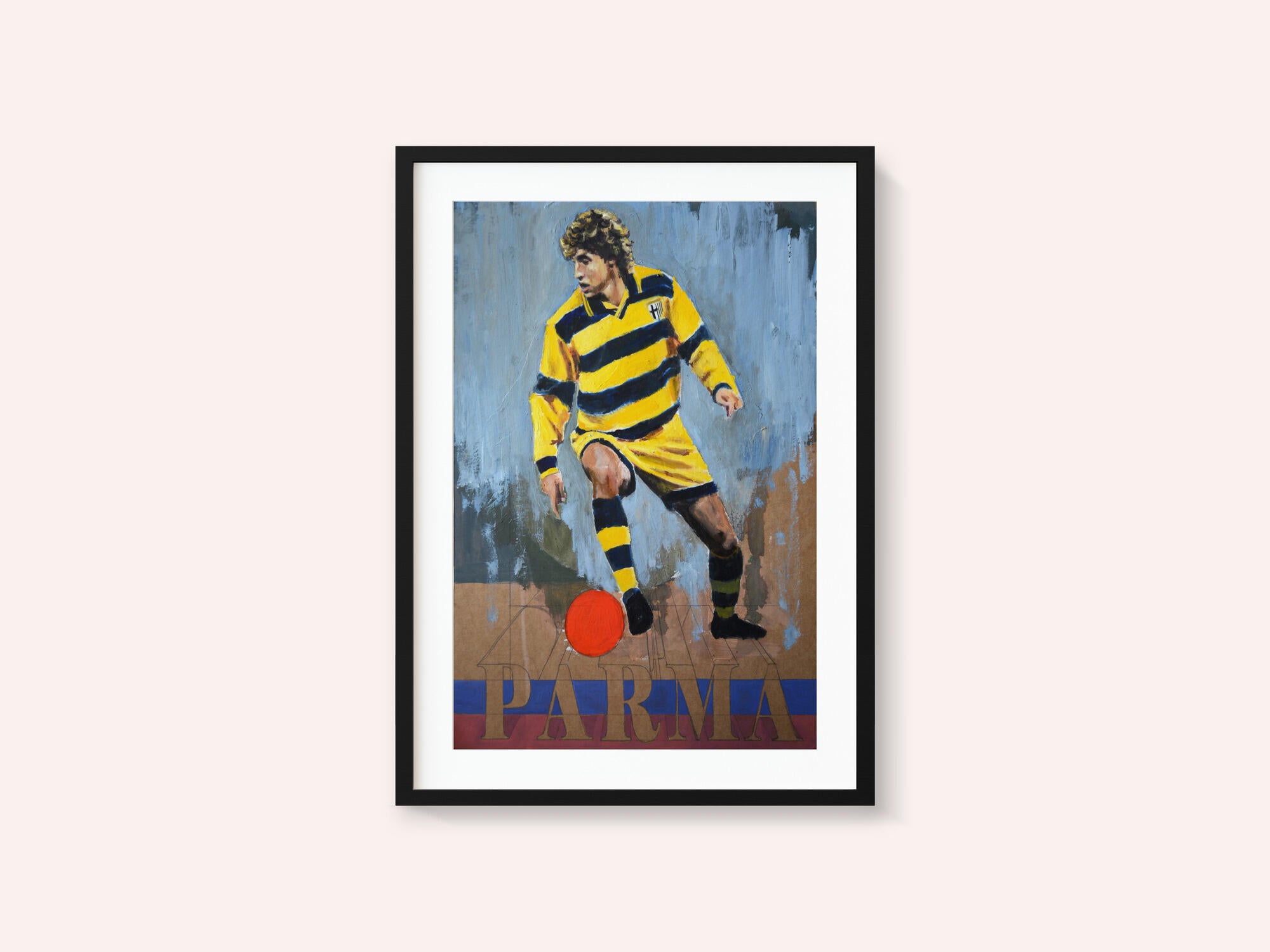 Yellow Striped Soccer Player