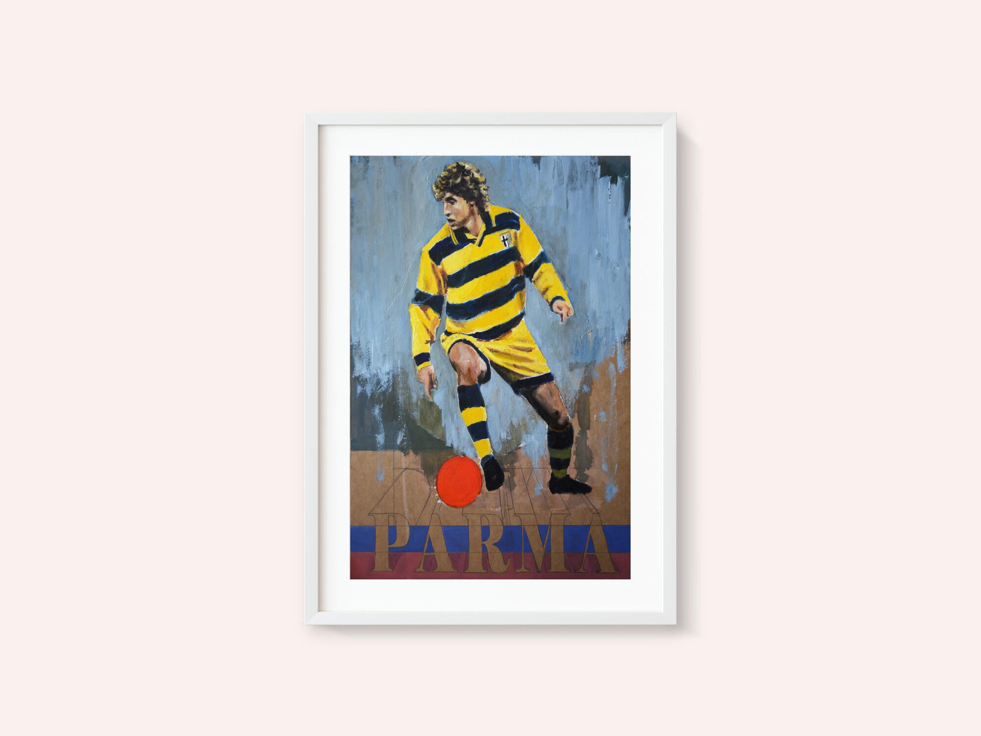 Yellow Striped Soccer Player