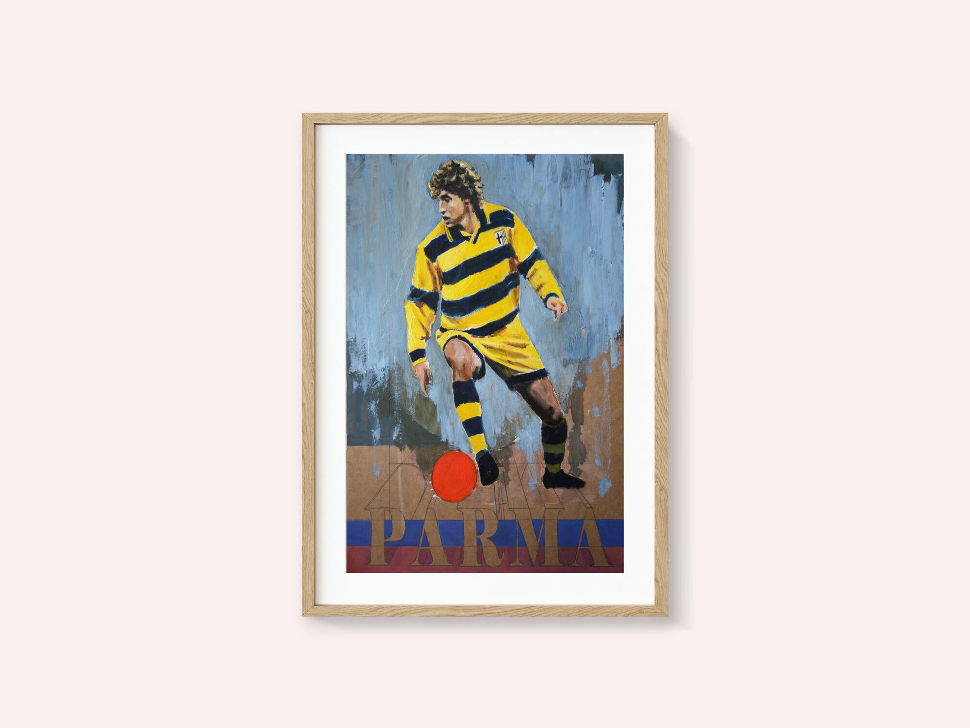 Yellow Striped Soccer Player