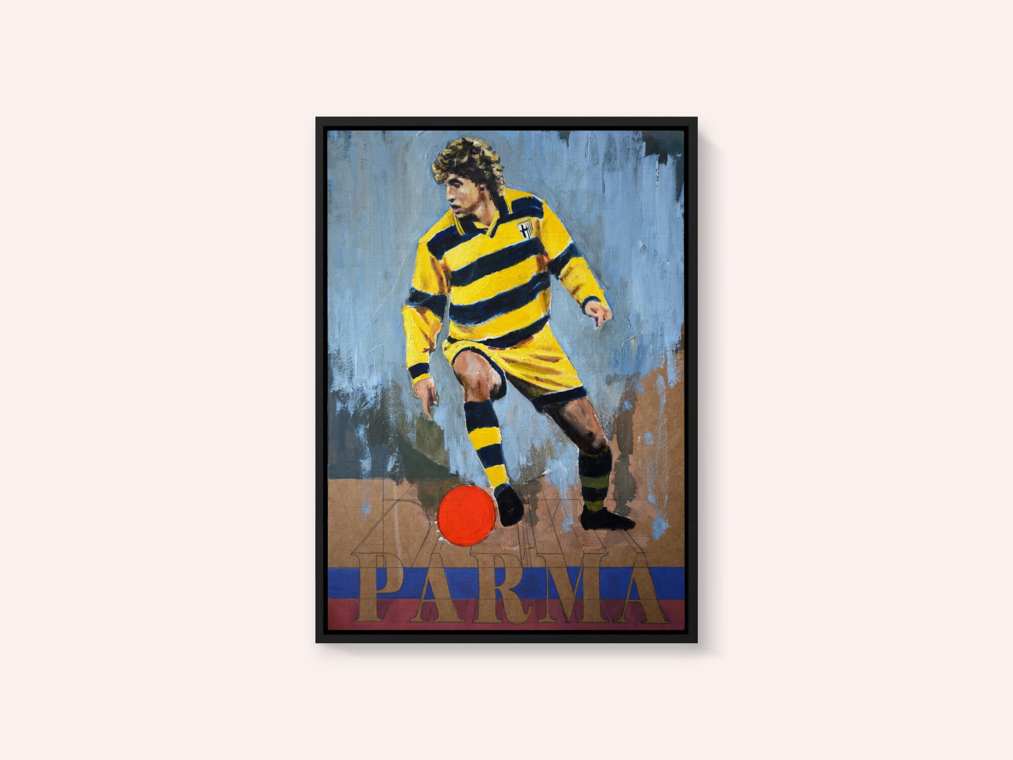 Yellow Striped Soccer Player