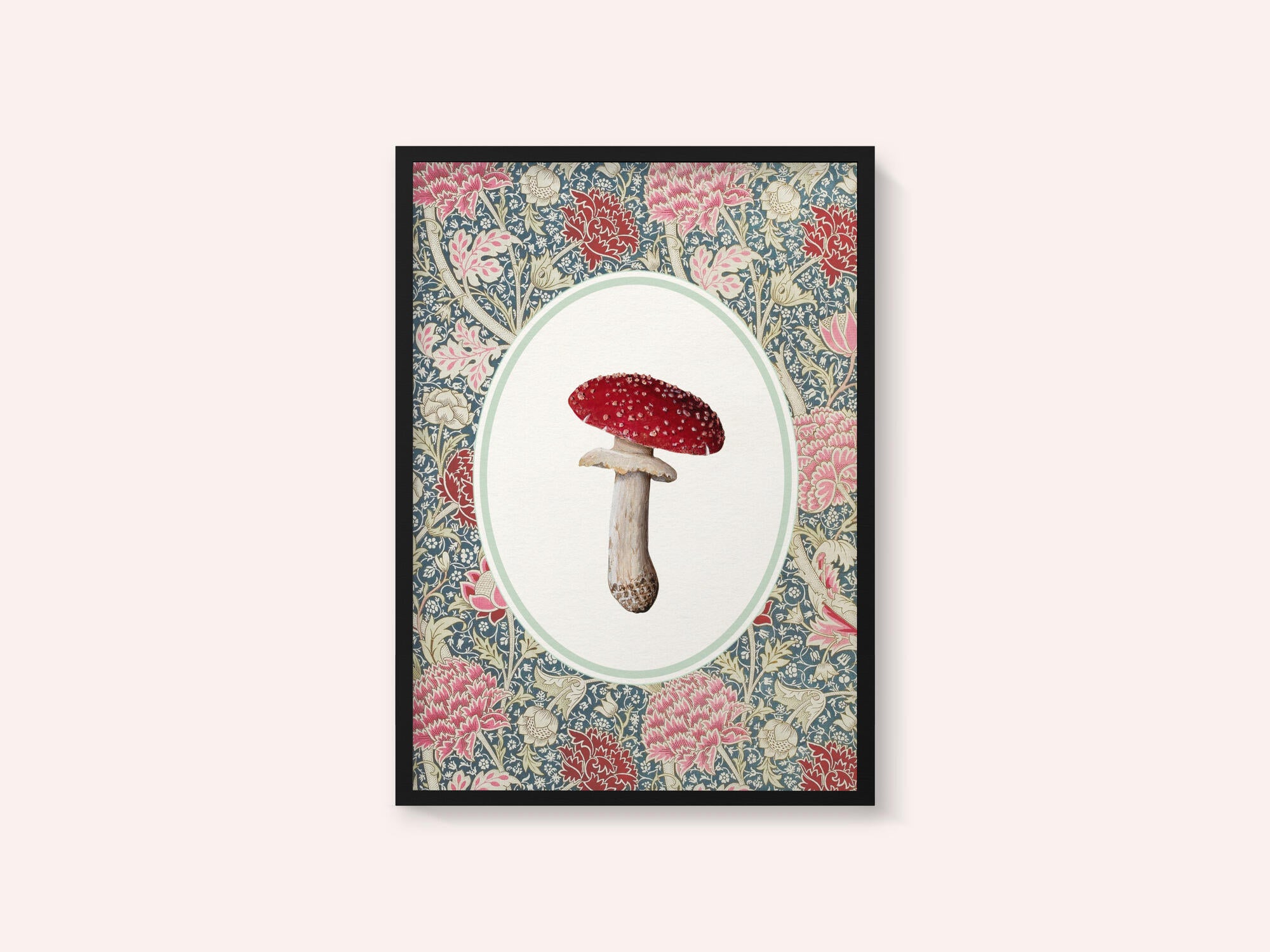 Vintage Mushroom Floral Pattern