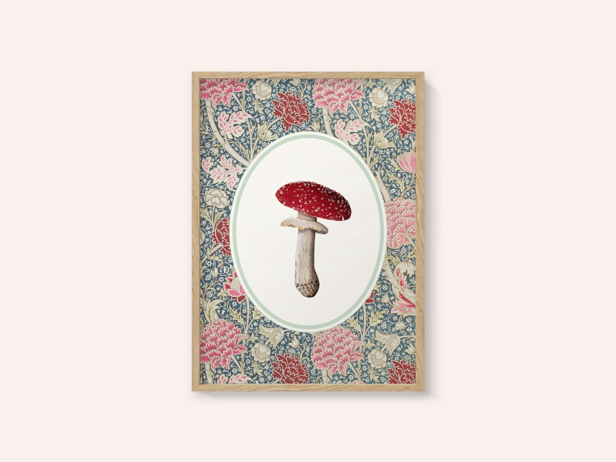 Vintage Mushroom Floral Pattern