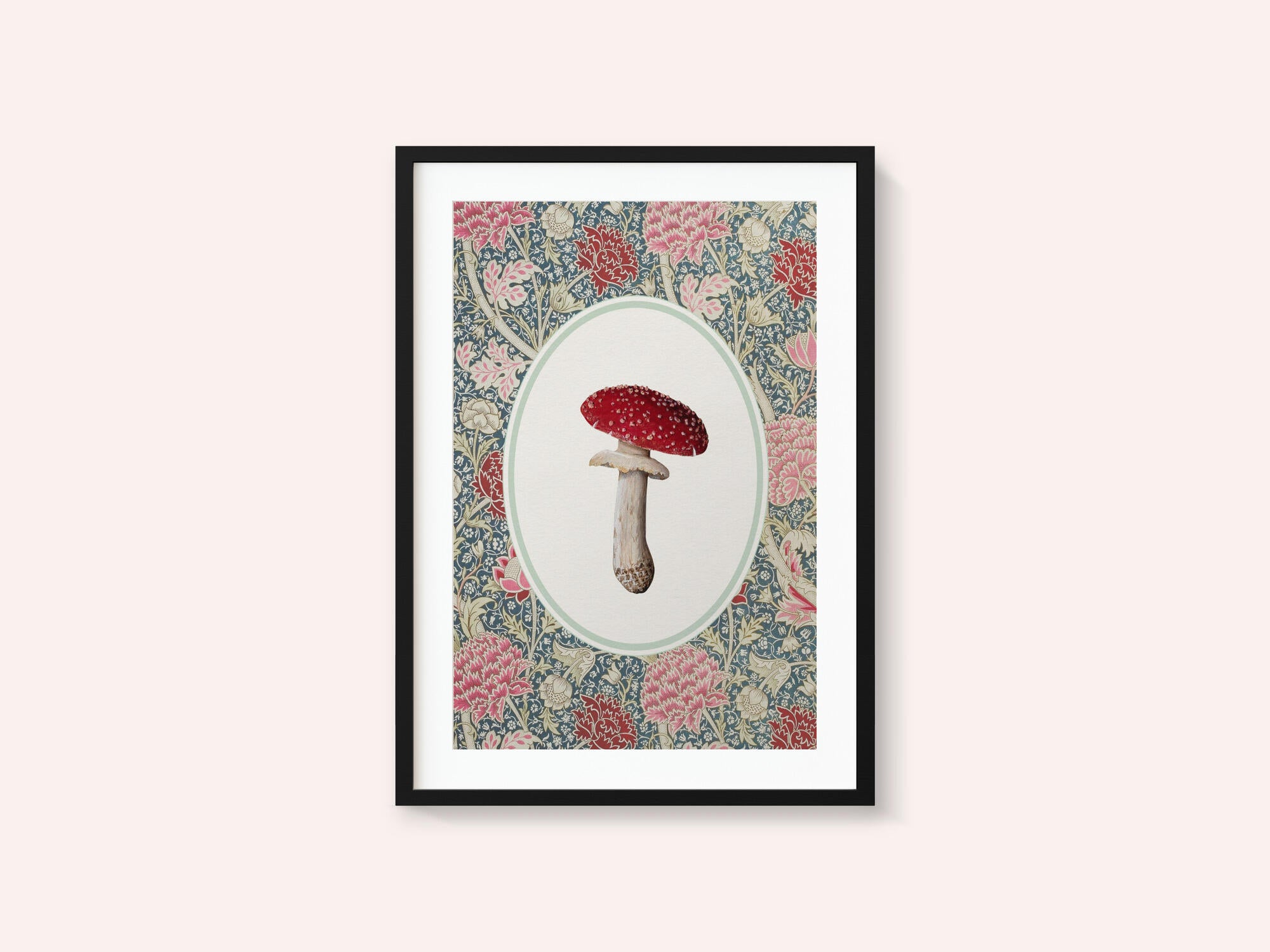 Vintage Mushroom Floral Pattern