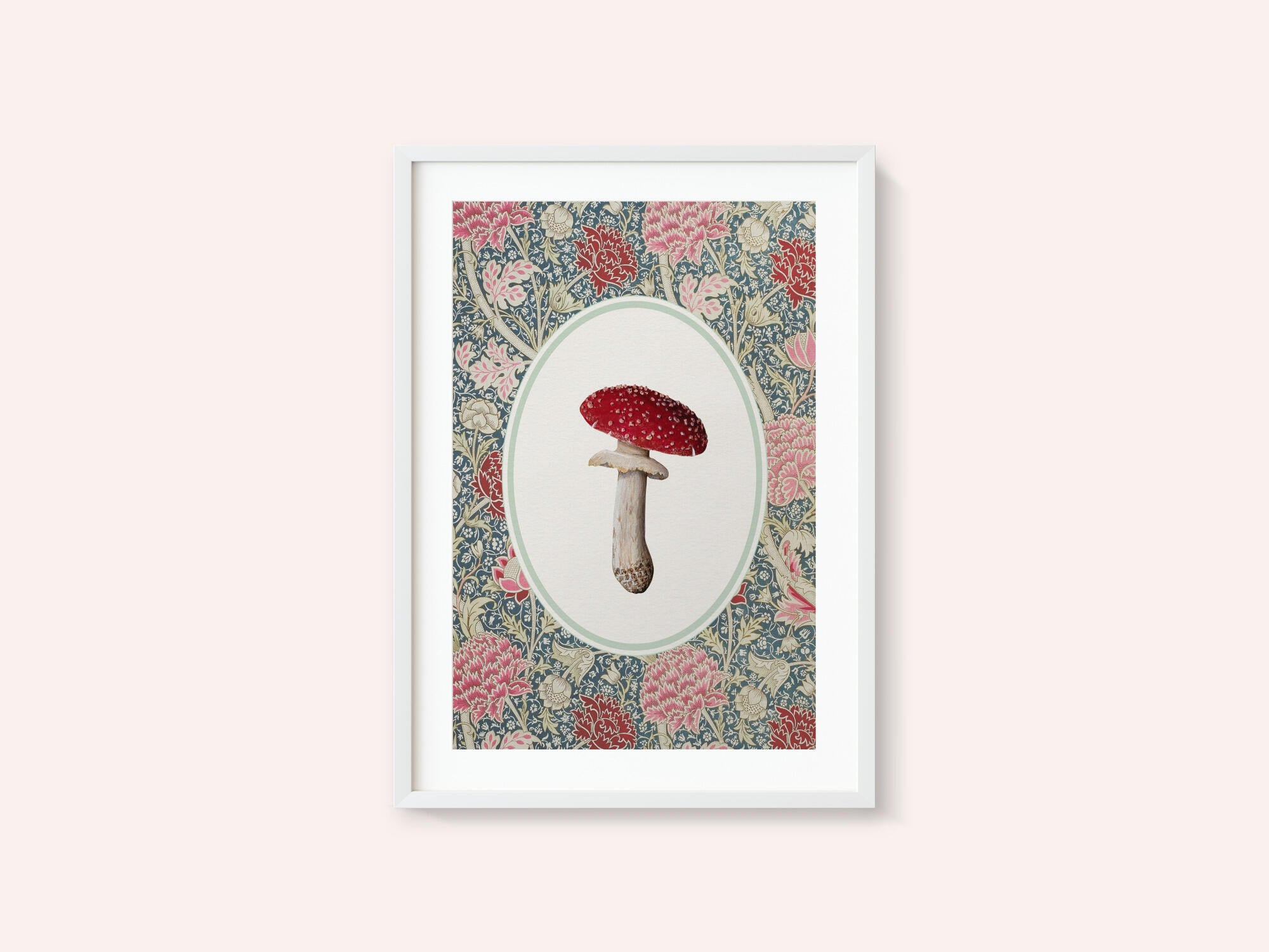 Vintage Mushroom Floral Pattern