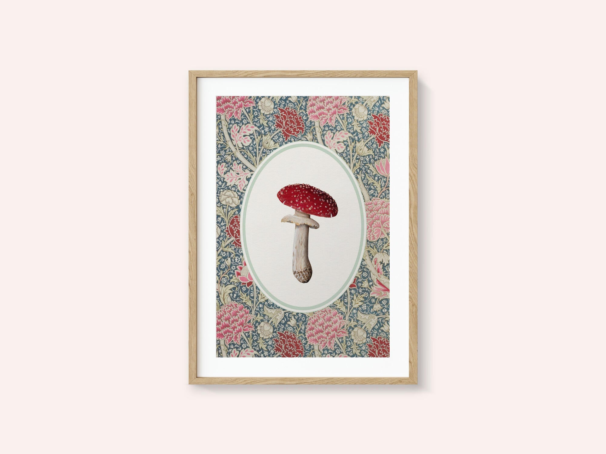 Vintage Mushroom Floral Pattern