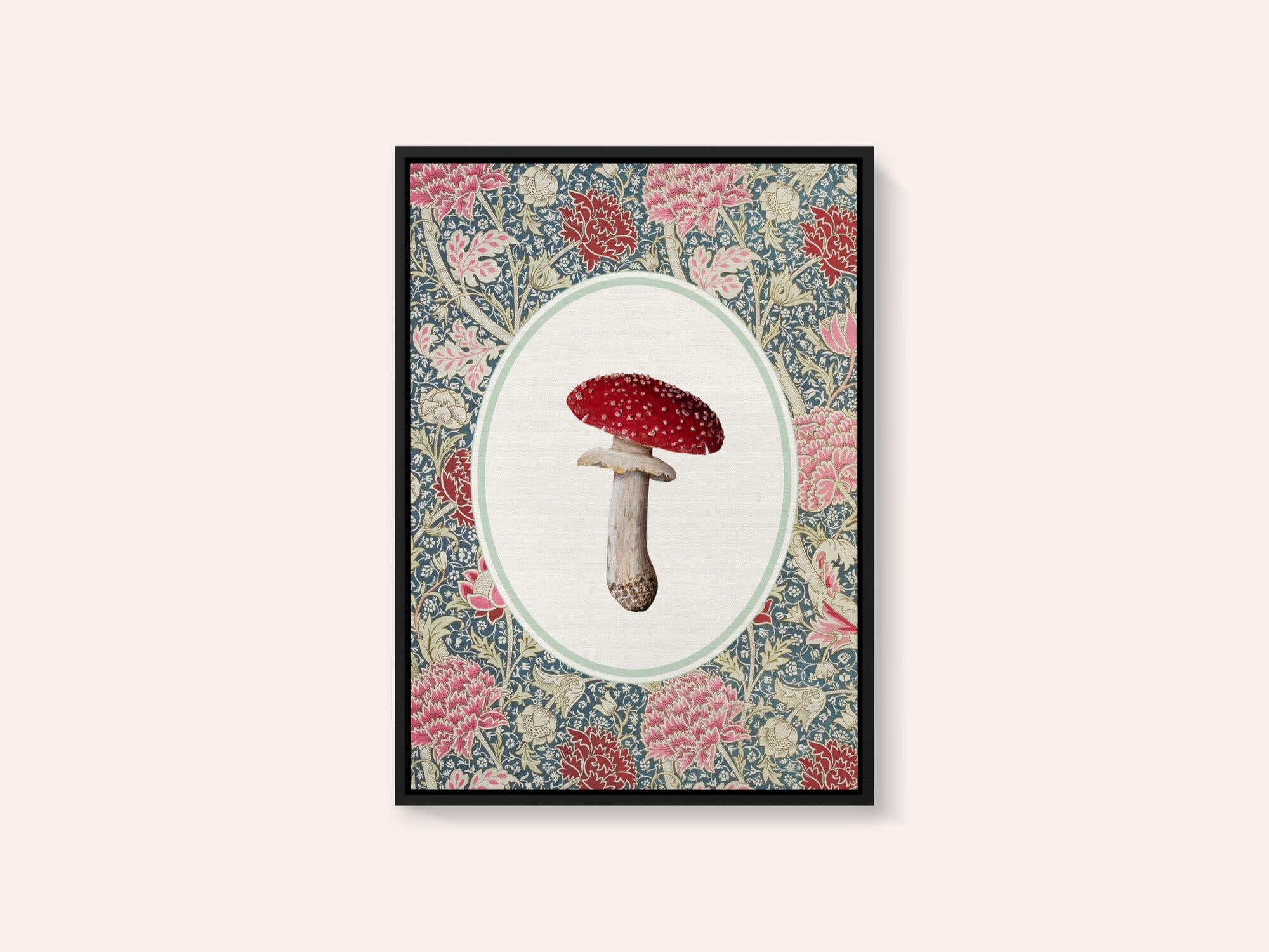 Vintage Mushroom Floral Pattern