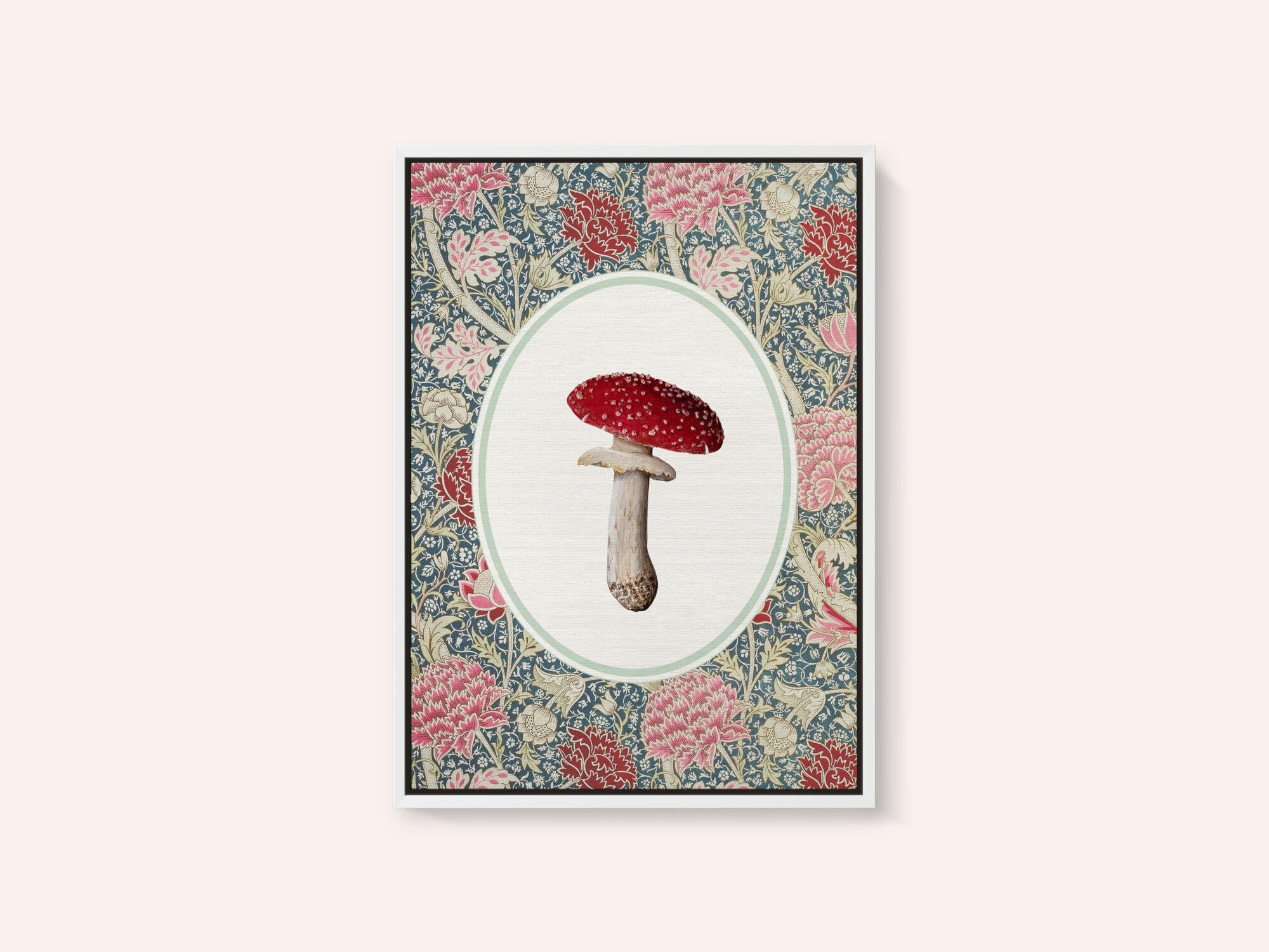 Vintage Mushroom Floral Pattern