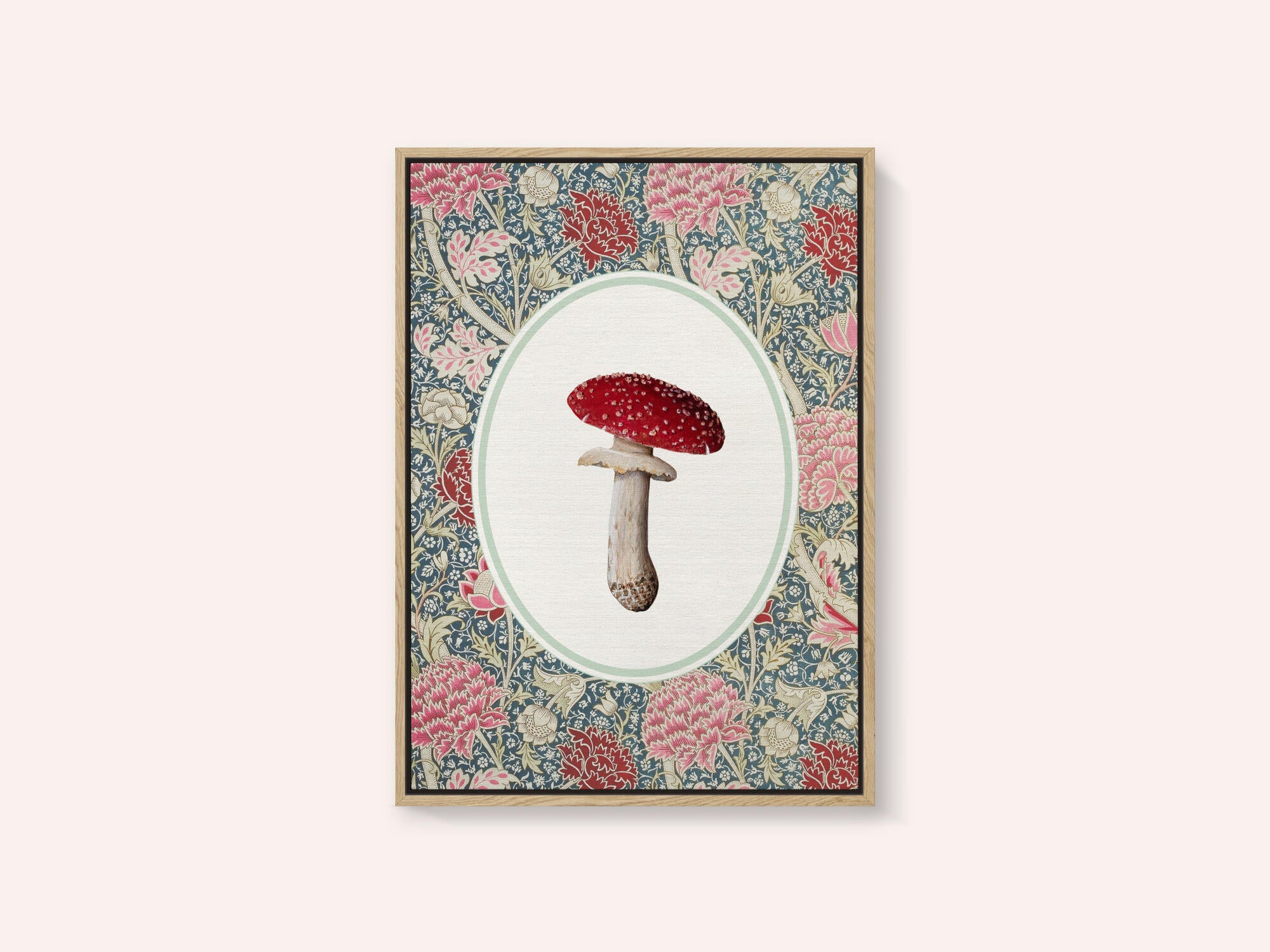 Vintage Mushroom Floral Pattern
