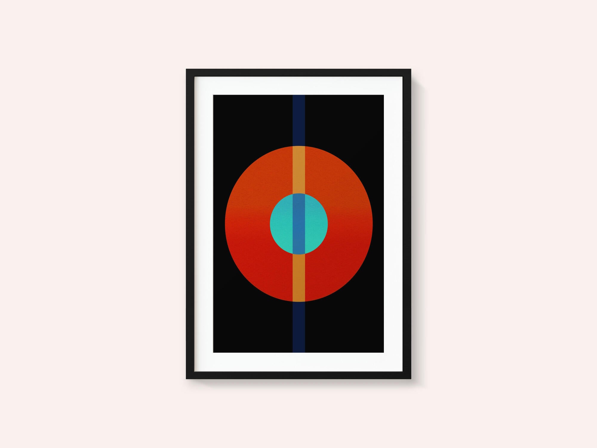 Abstract Circles Vertical Line