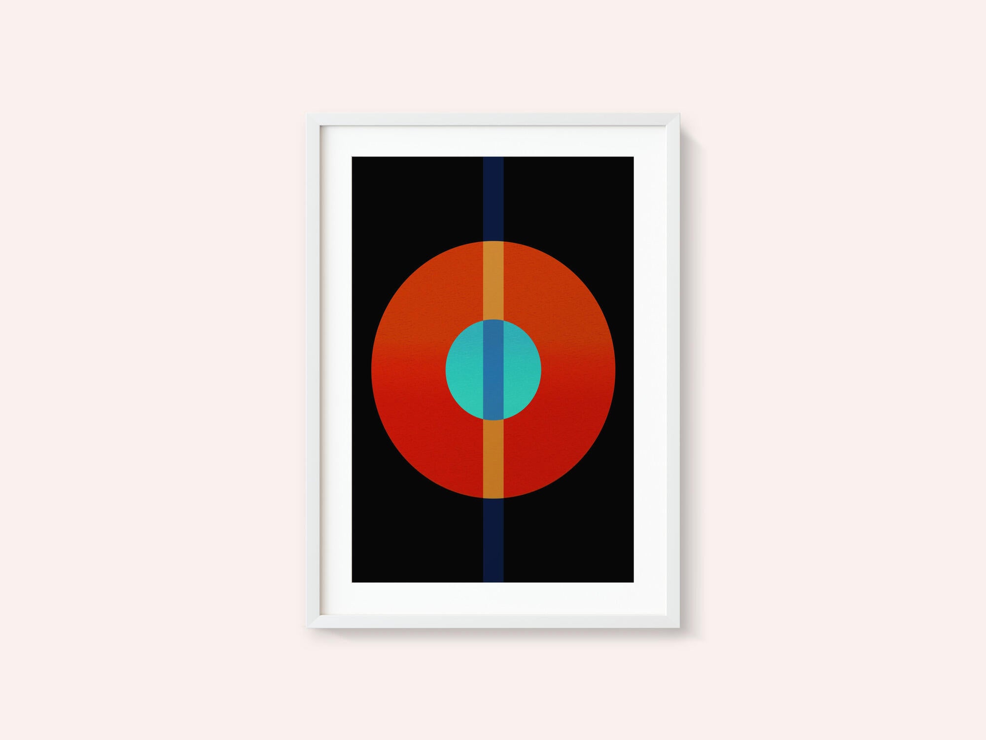 Abstract Circles Vertical Line