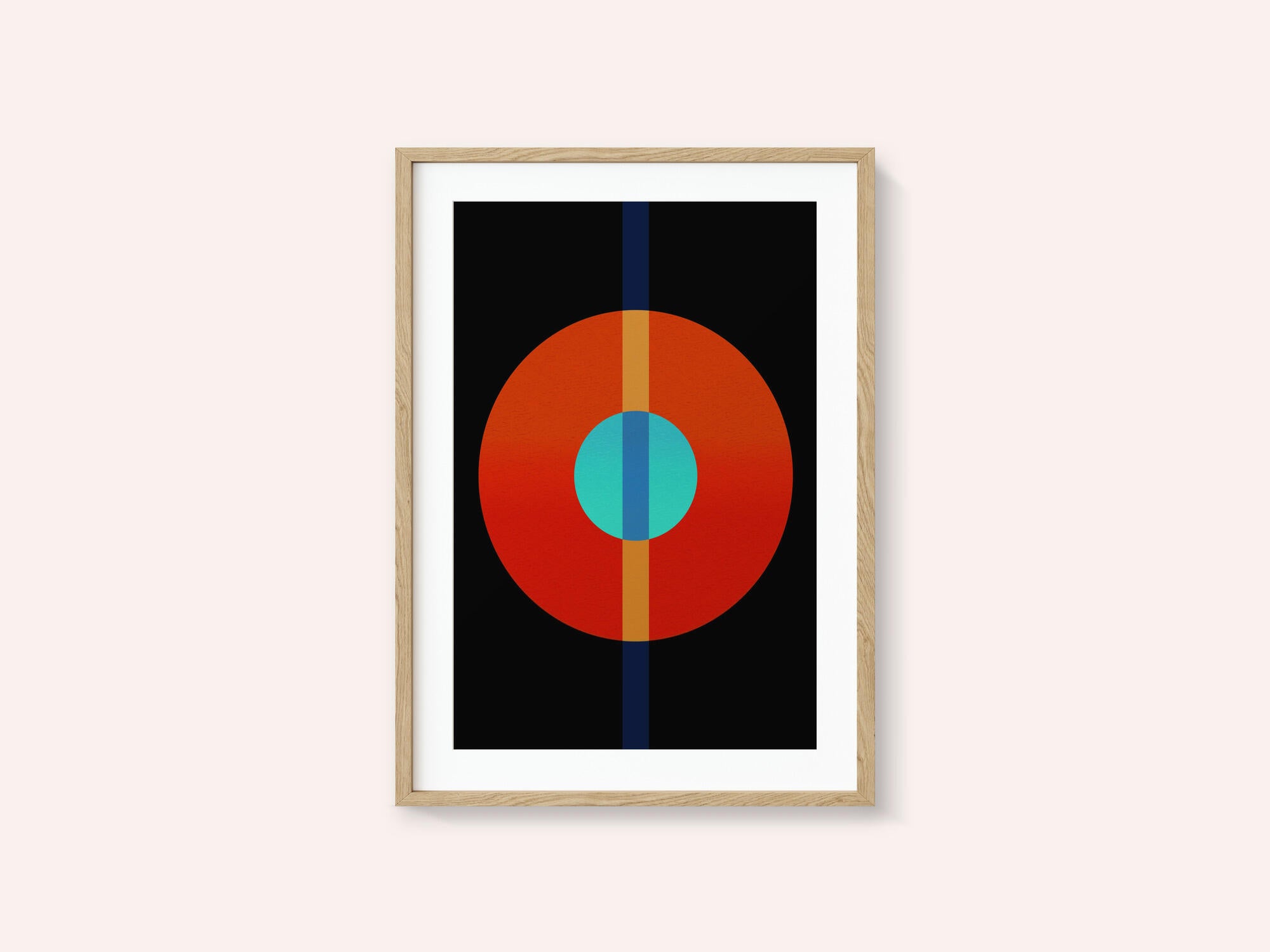 Abstract Circles Vertical Line