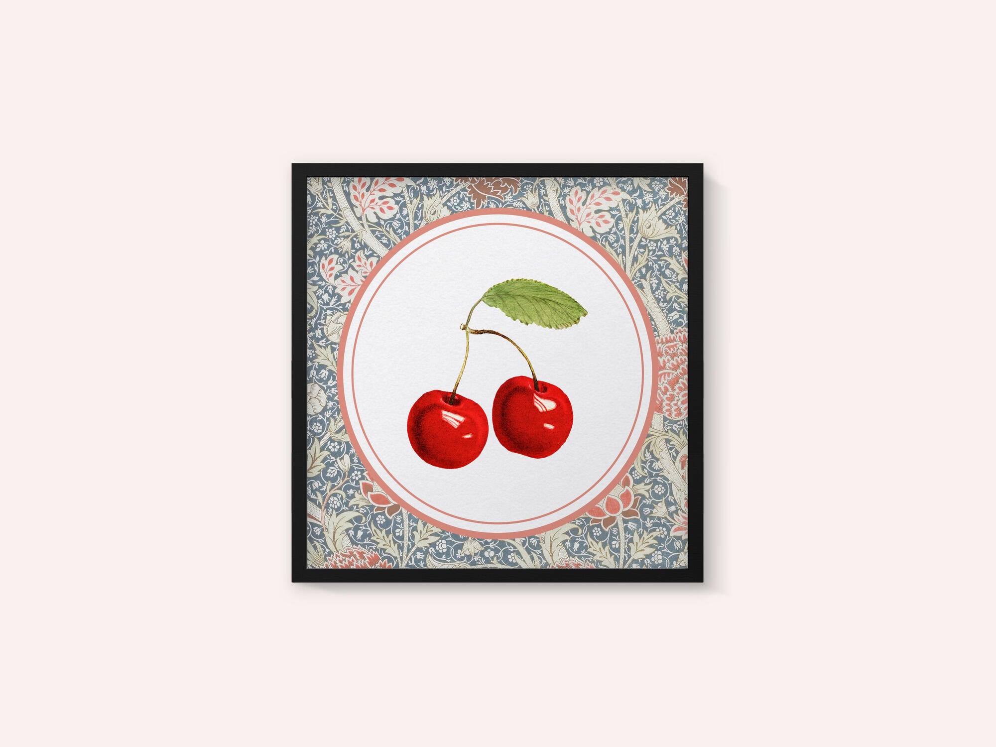 Vintage Cherry Botanical Pattern