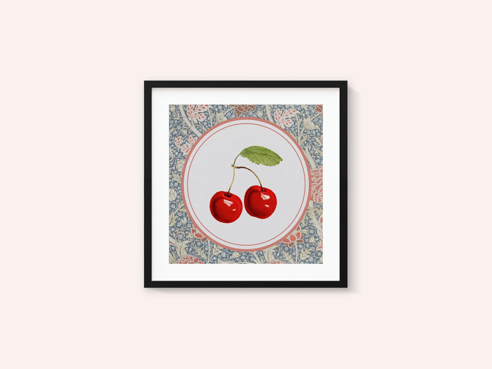 Vintage Cherry Botanical Pattern