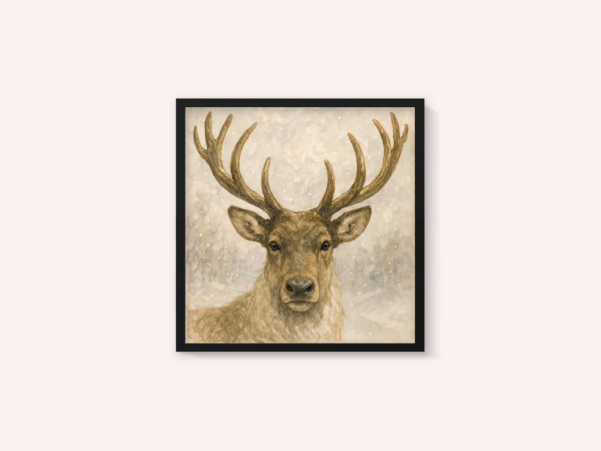 Deer In Snowy Winter Forest
