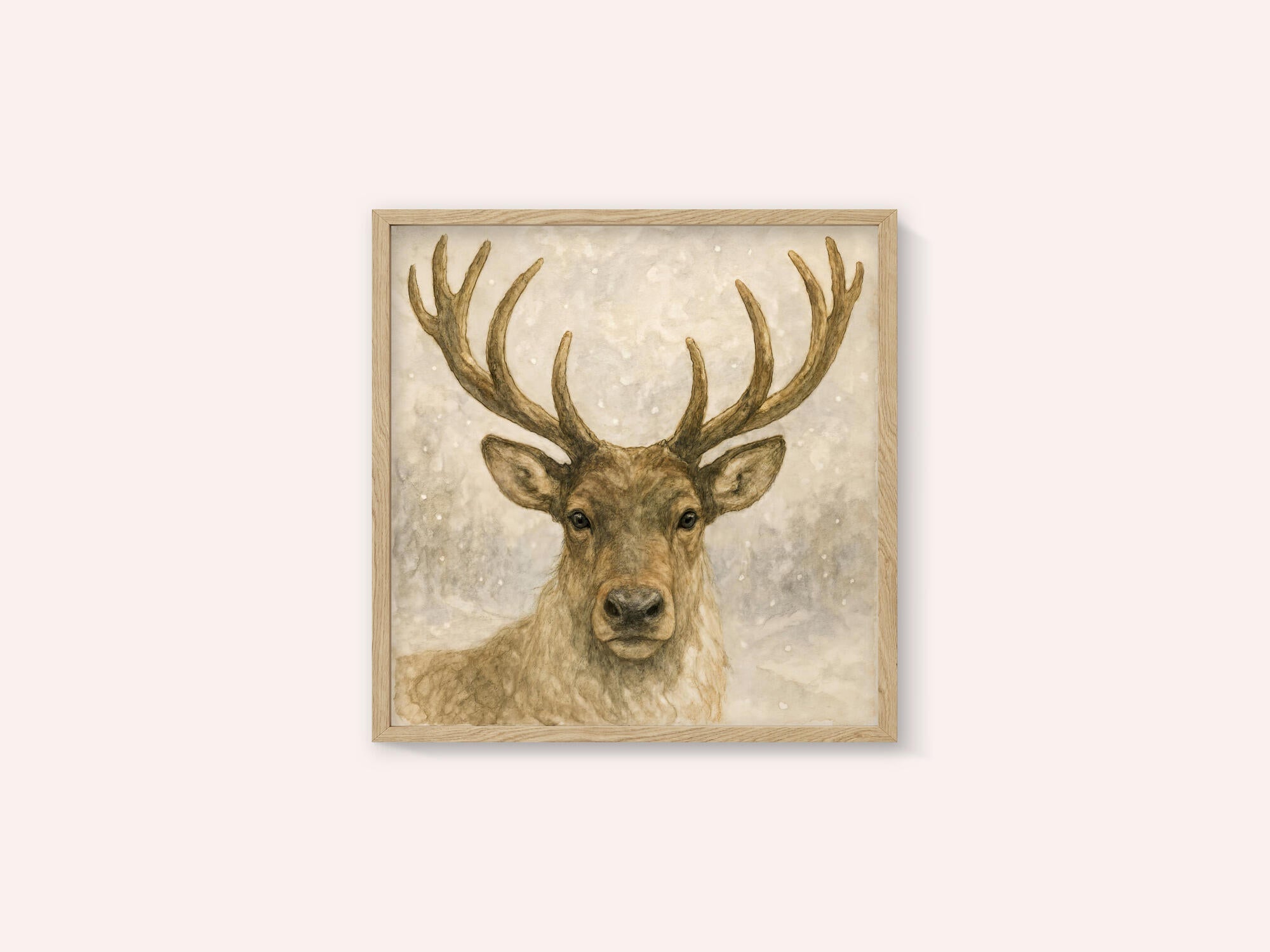 Deer In Snowy Winter Forest