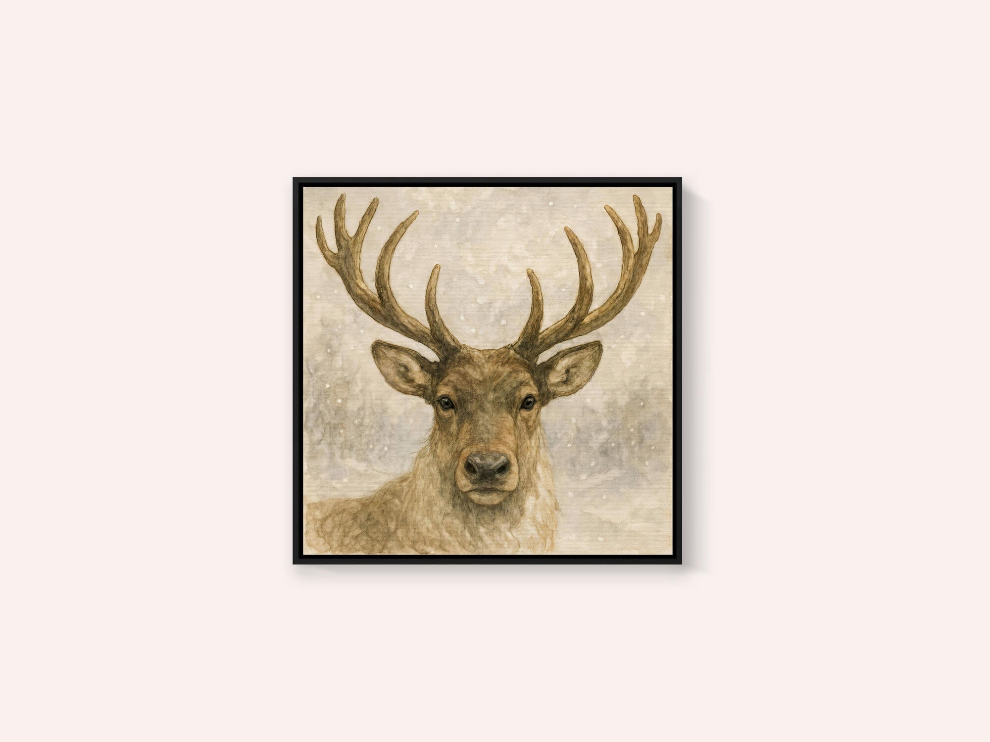 Deer In Snowy Winter Forest