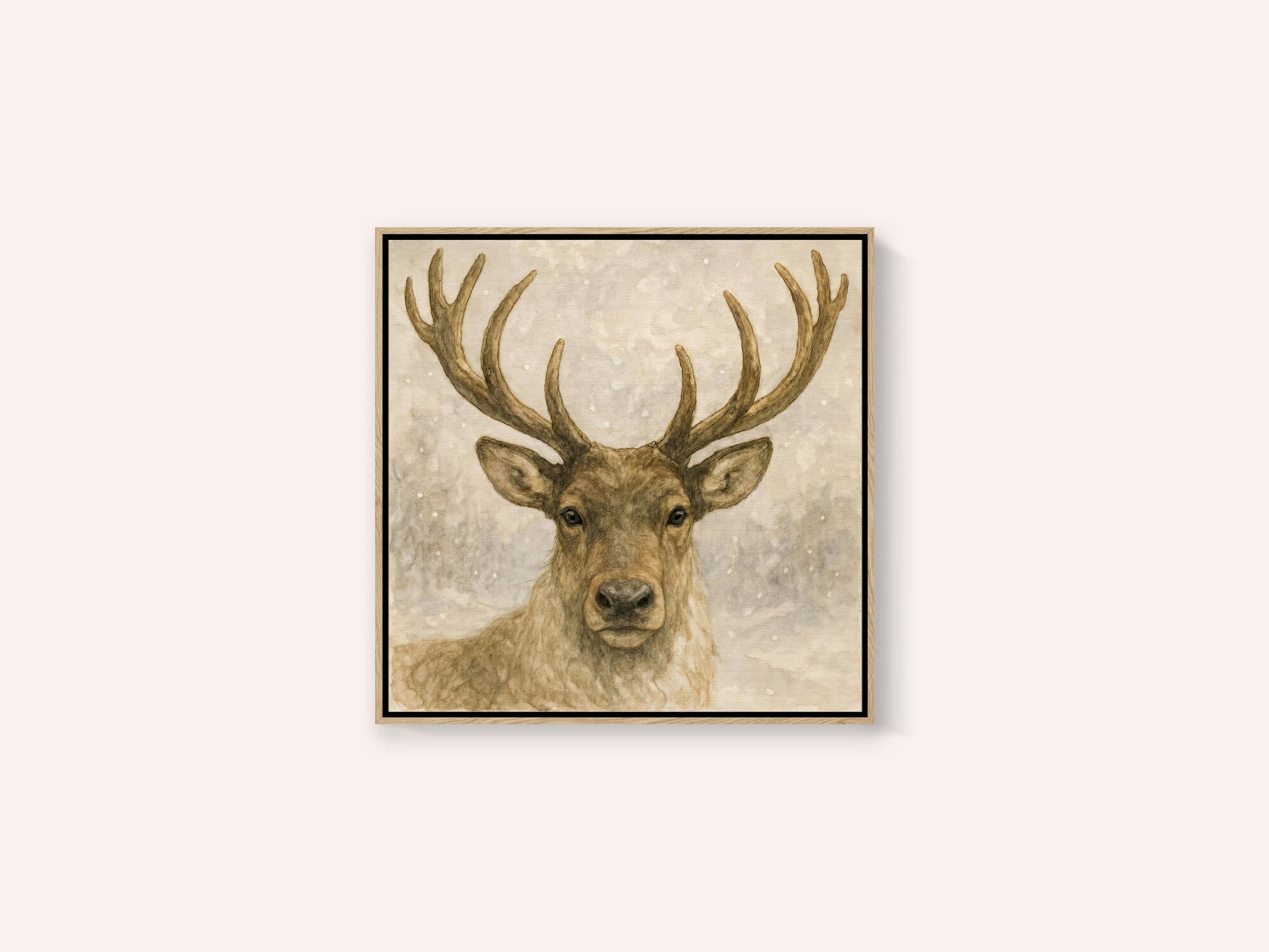 Deer In Snowy Winter Forest
