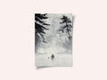 Man In a Canoe On Misty Water In a Forest Landscape