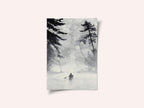 Man In a Canoe On Misty Water In a Forest Landscape