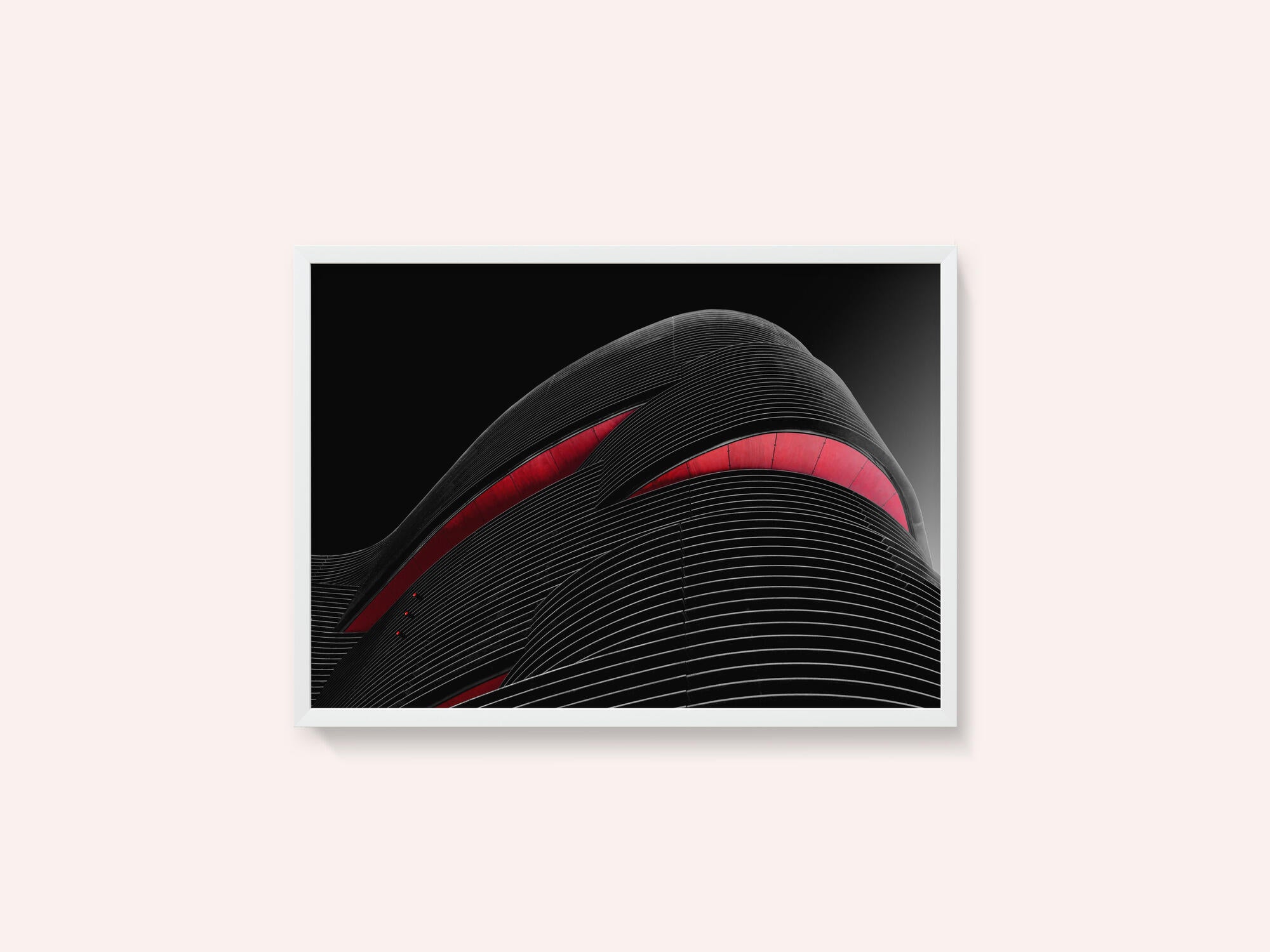 Sleek Red Architectural Curves