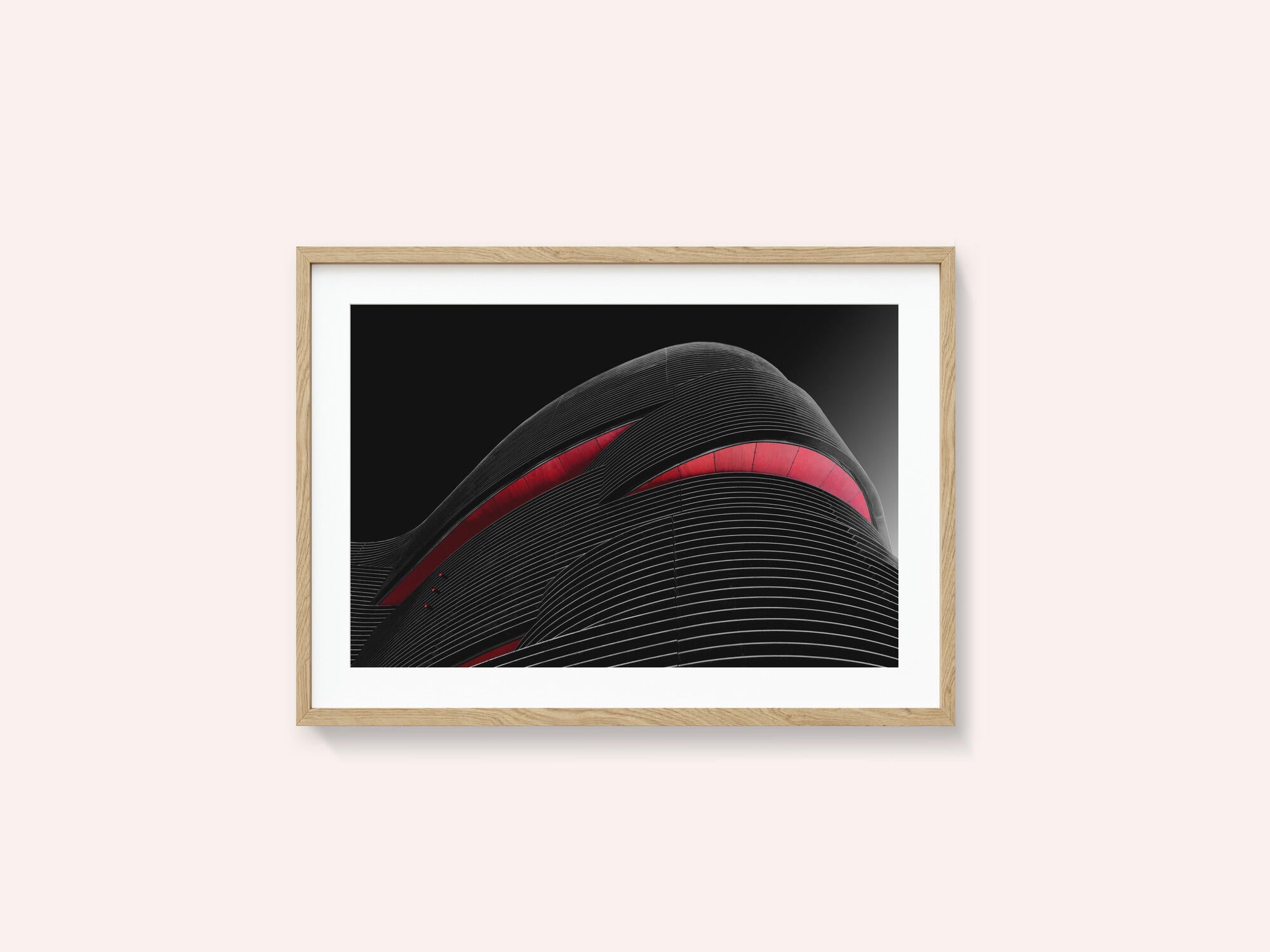 Sleek Red Architectural Curves