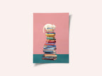 Cozy Cat on Colorful Books