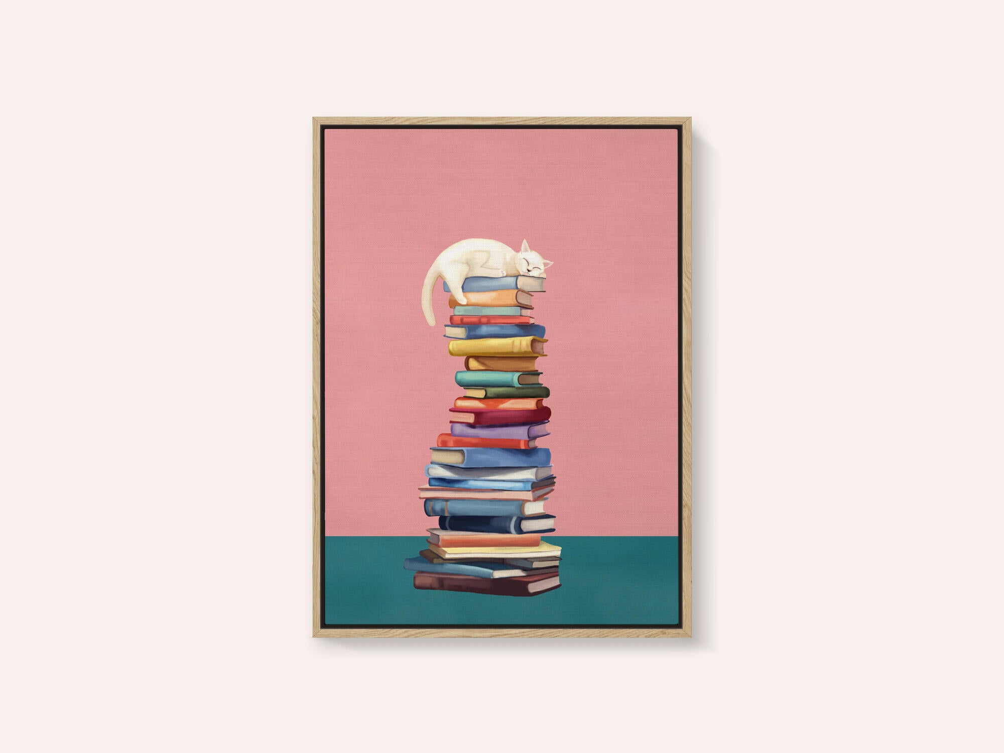 Cozy Cat on Colorful Books