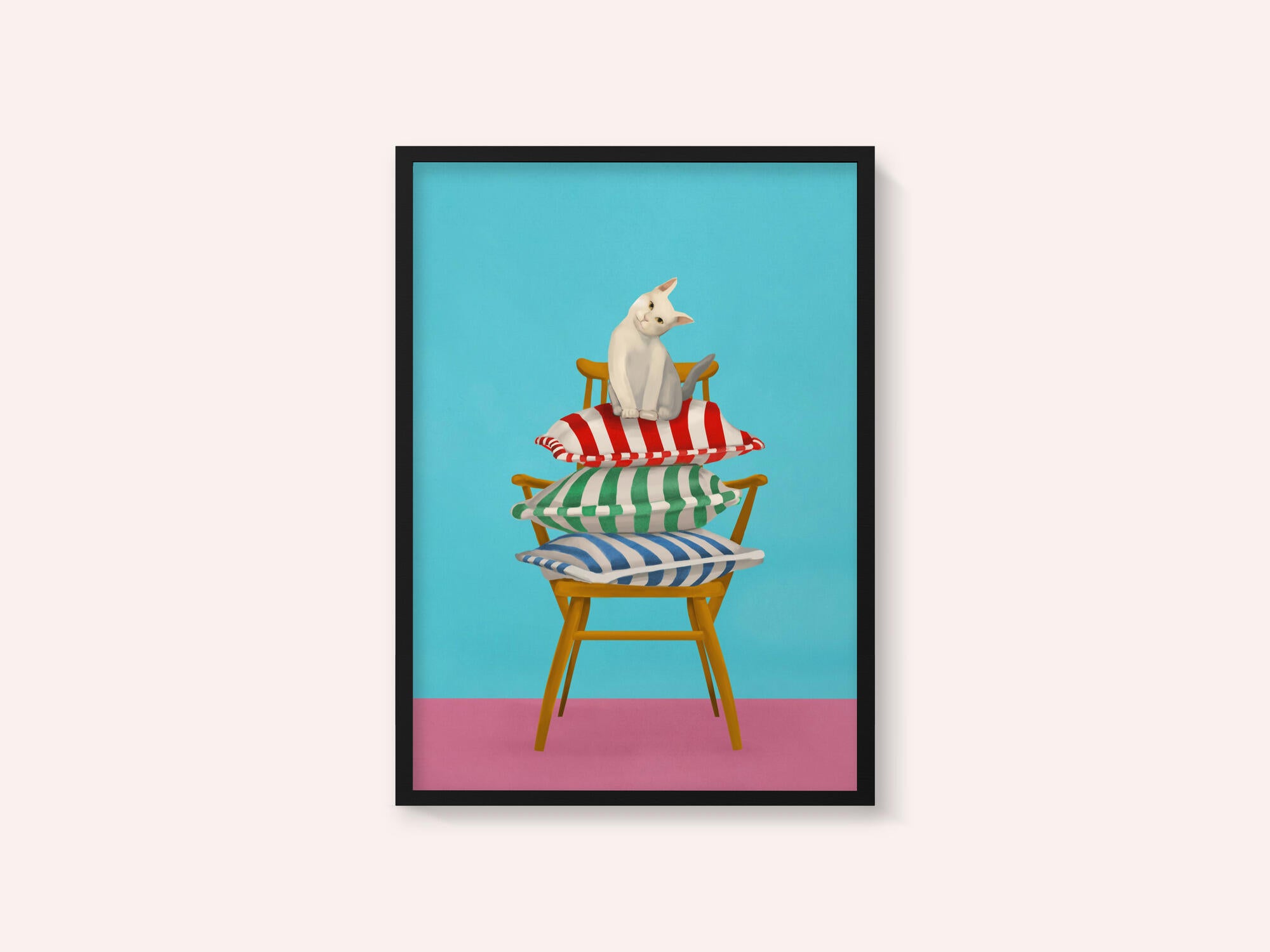 Curious Cat On Pillows