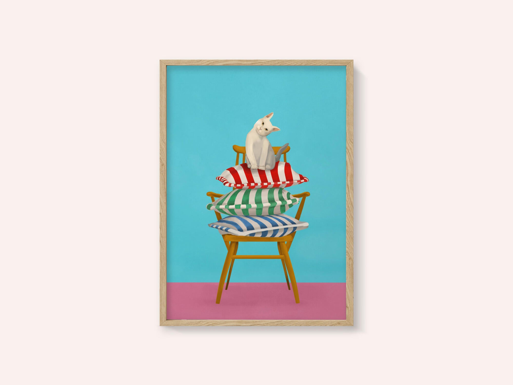 Curious Cat On Pillows