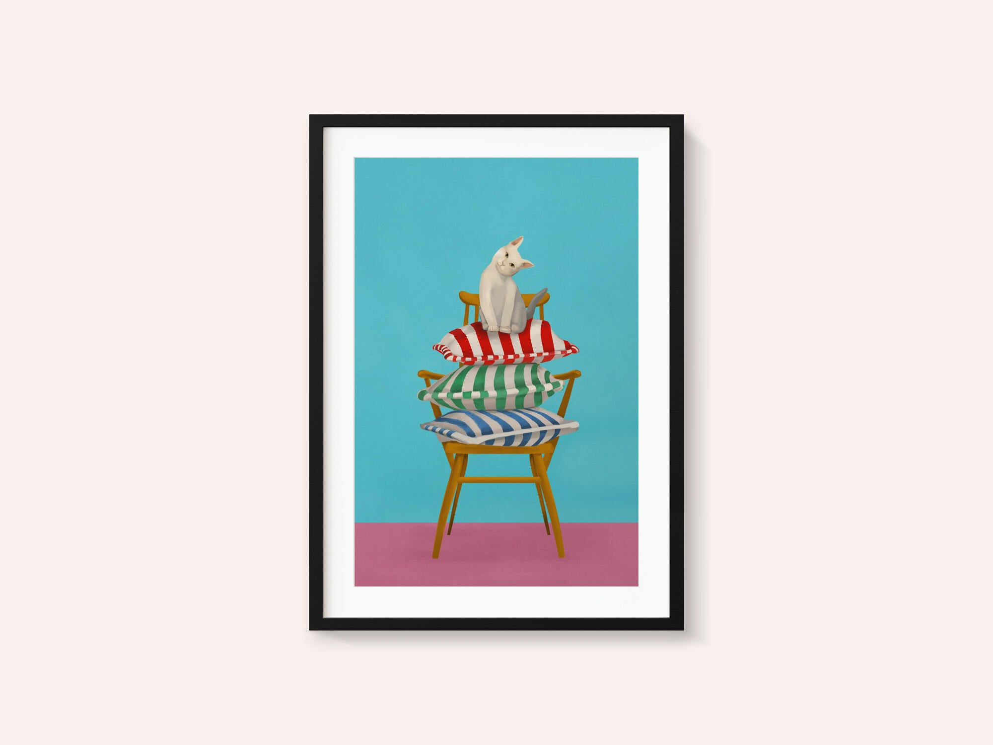 Curious Cat On Pillows