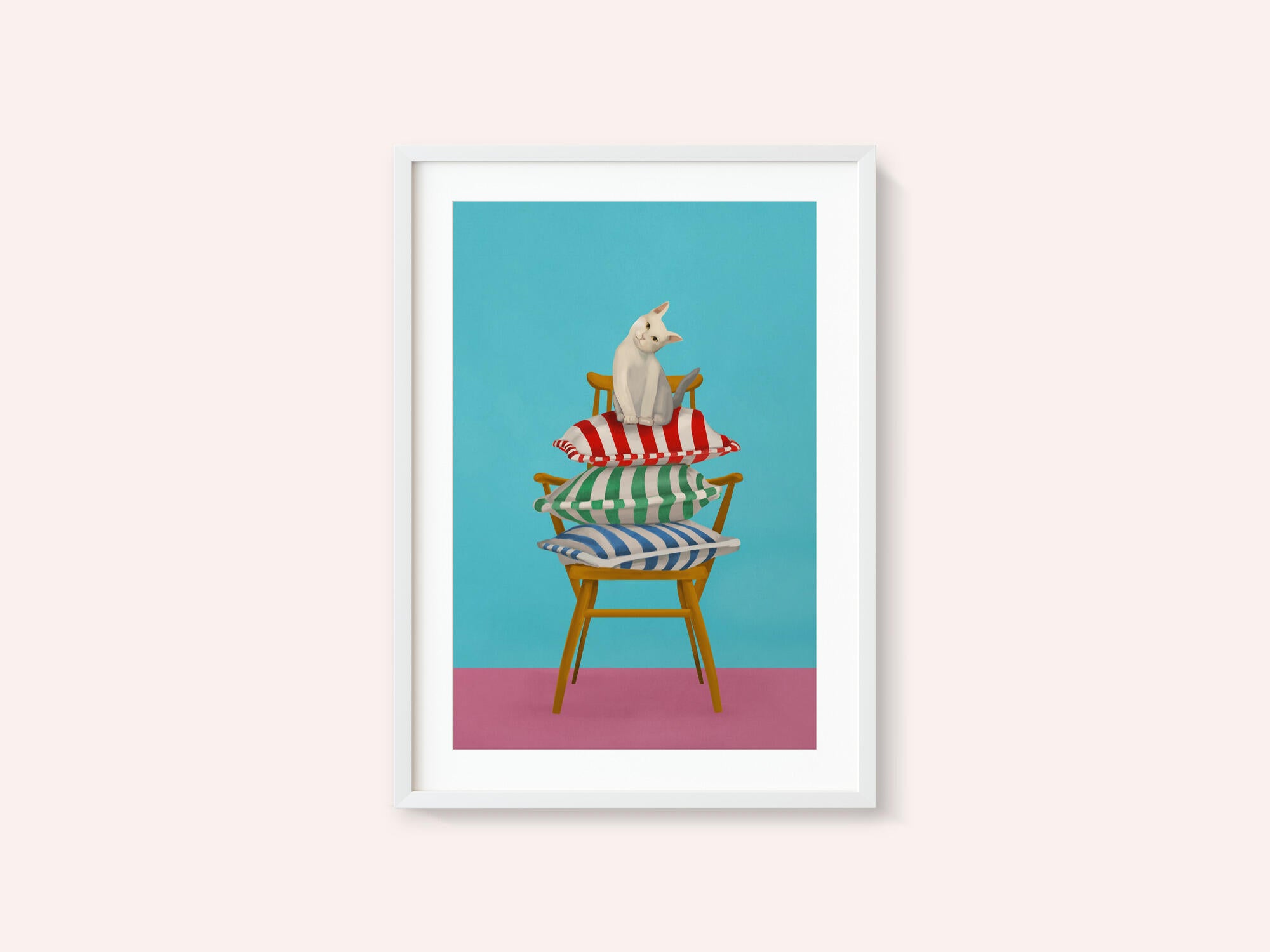 Curious Cat On Pillows