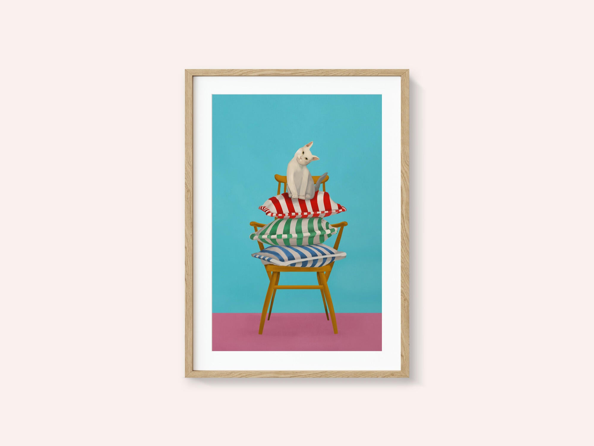 Curious Cat On Pillows