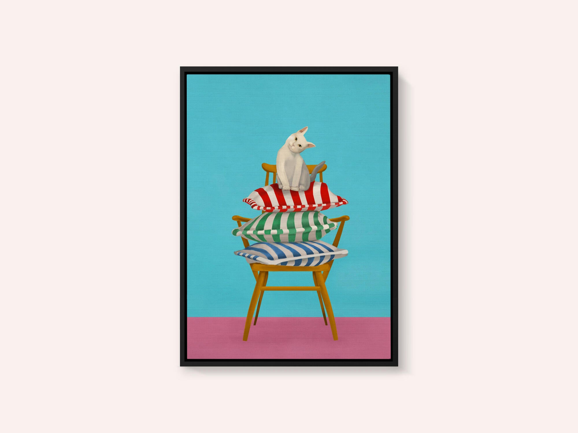 Curious Cat On Pillows