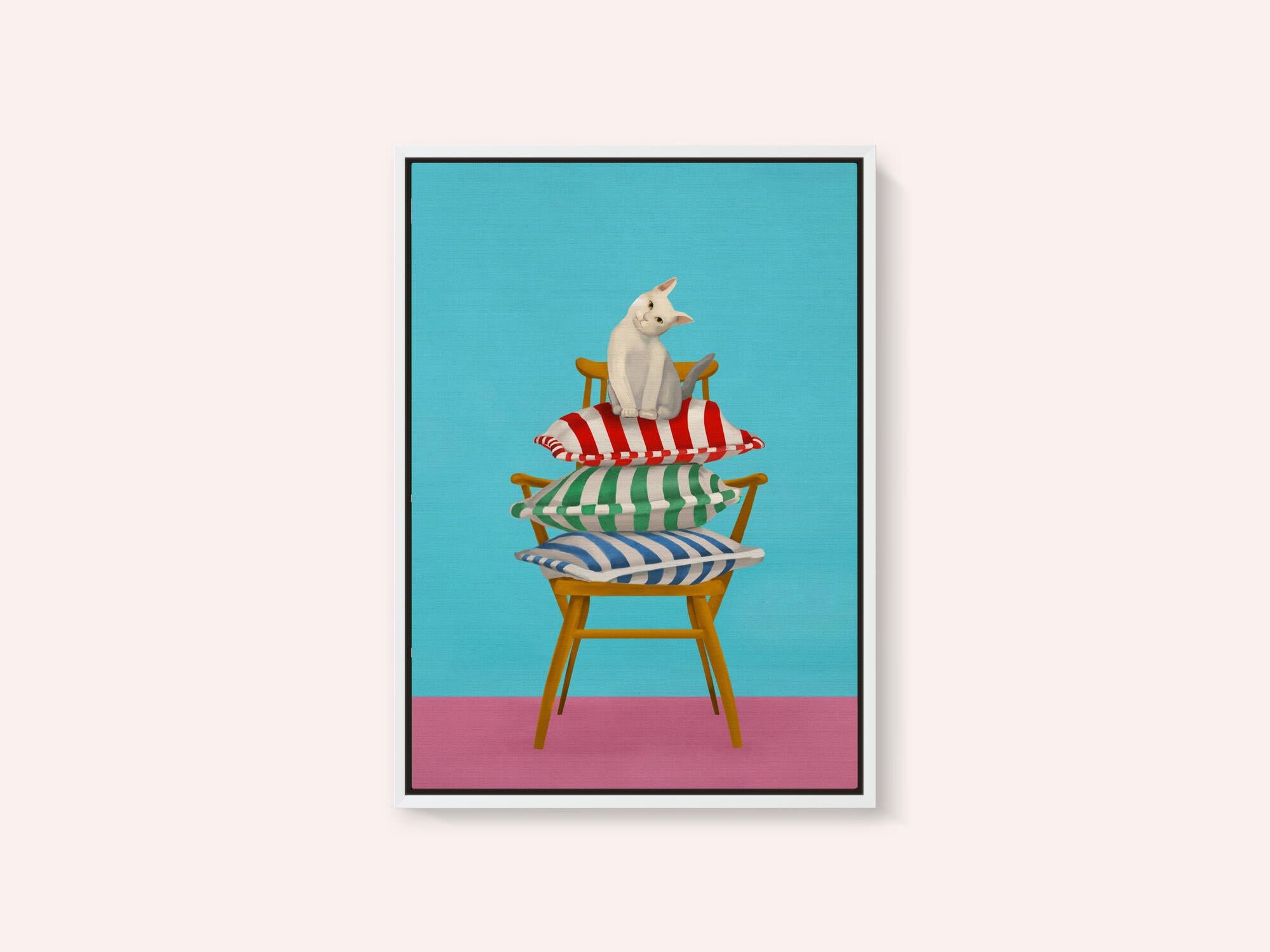 Curious Cat On Pillows