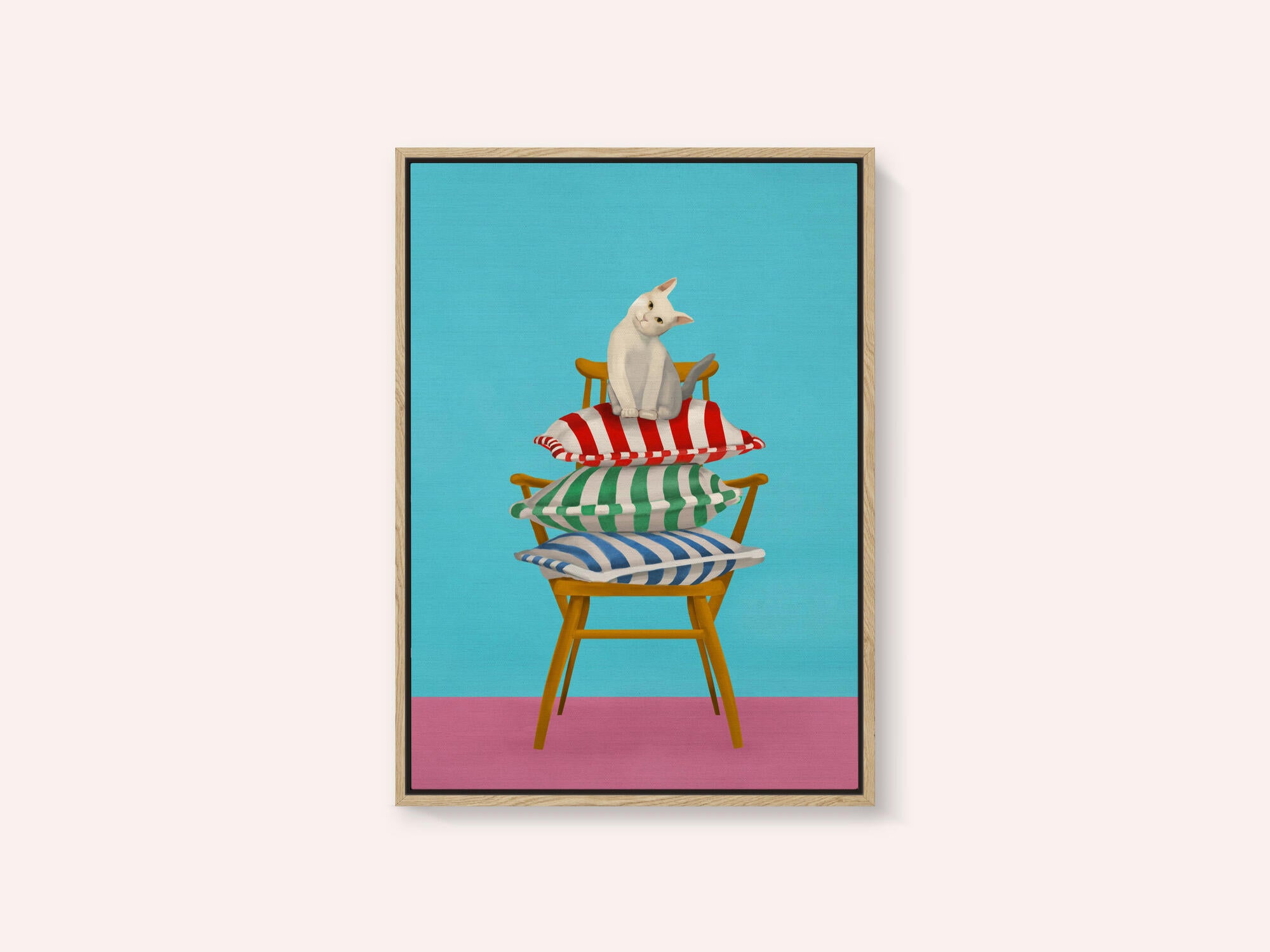 Curious Cat On Pillows